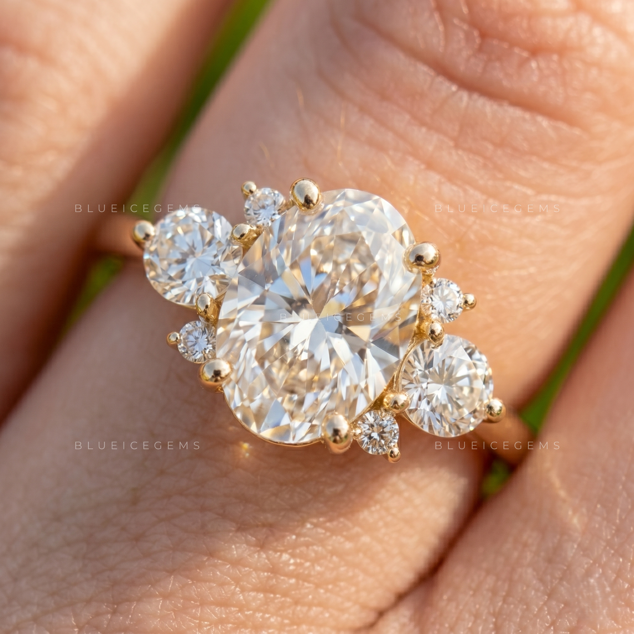Antique Elegance Oval Brilliant Cut Art Deco Engagement Ring