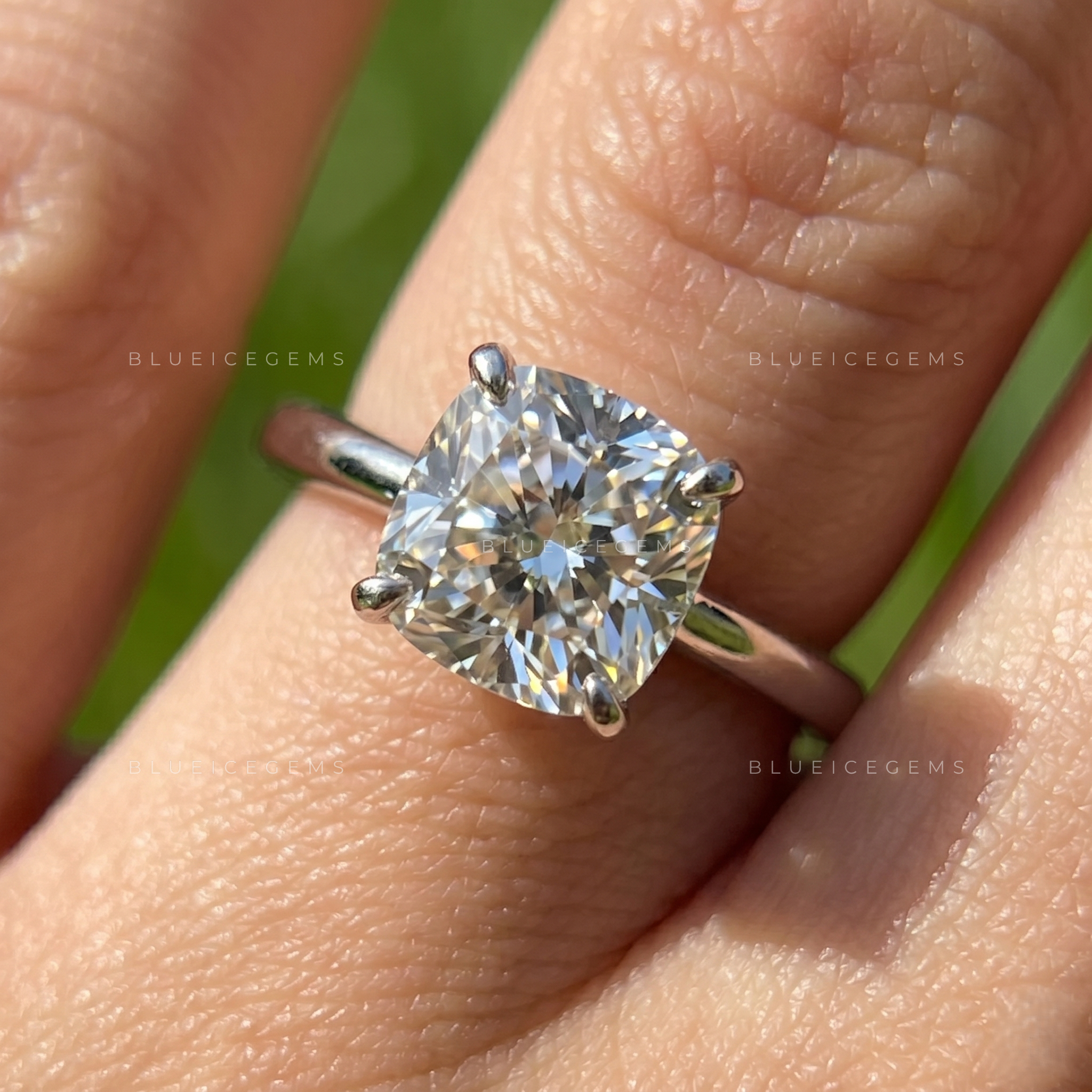 Vintage Allure Cushion Cut Classic Solitaire Ring
