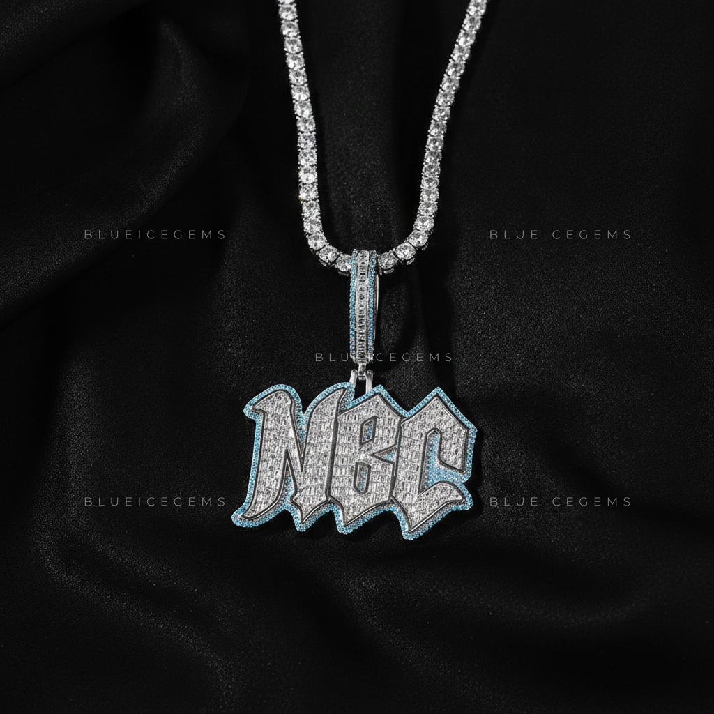 The "NBC" Azure Frost: Electric Blue Halo & Multi-Stone Fusion Pendant