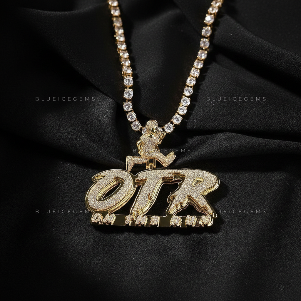 The "OTR" Velocity: Running Character & Multi-Layered Script Pendant