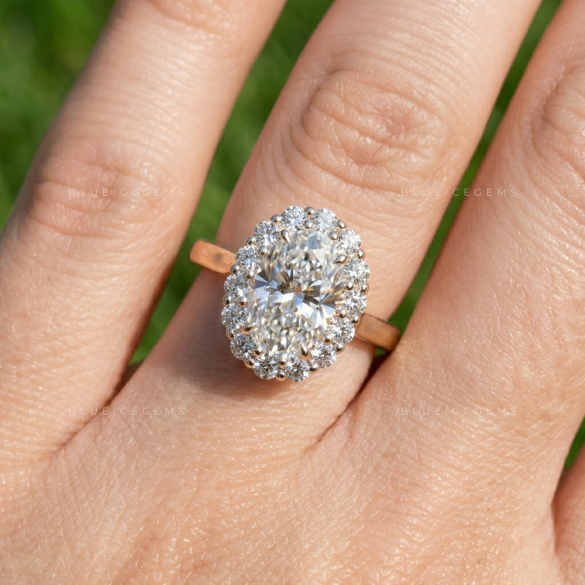 Refined Brilliance Oval Cut Accent Engagement Ring