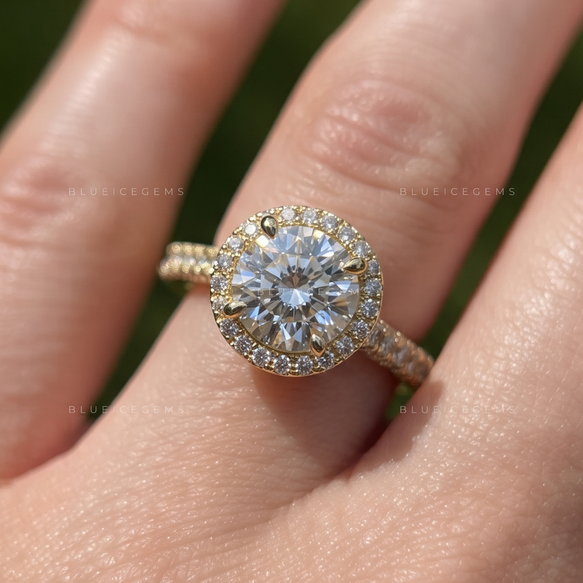 Aurelia Radiant Portuguese Cut Halo Engagement Ring