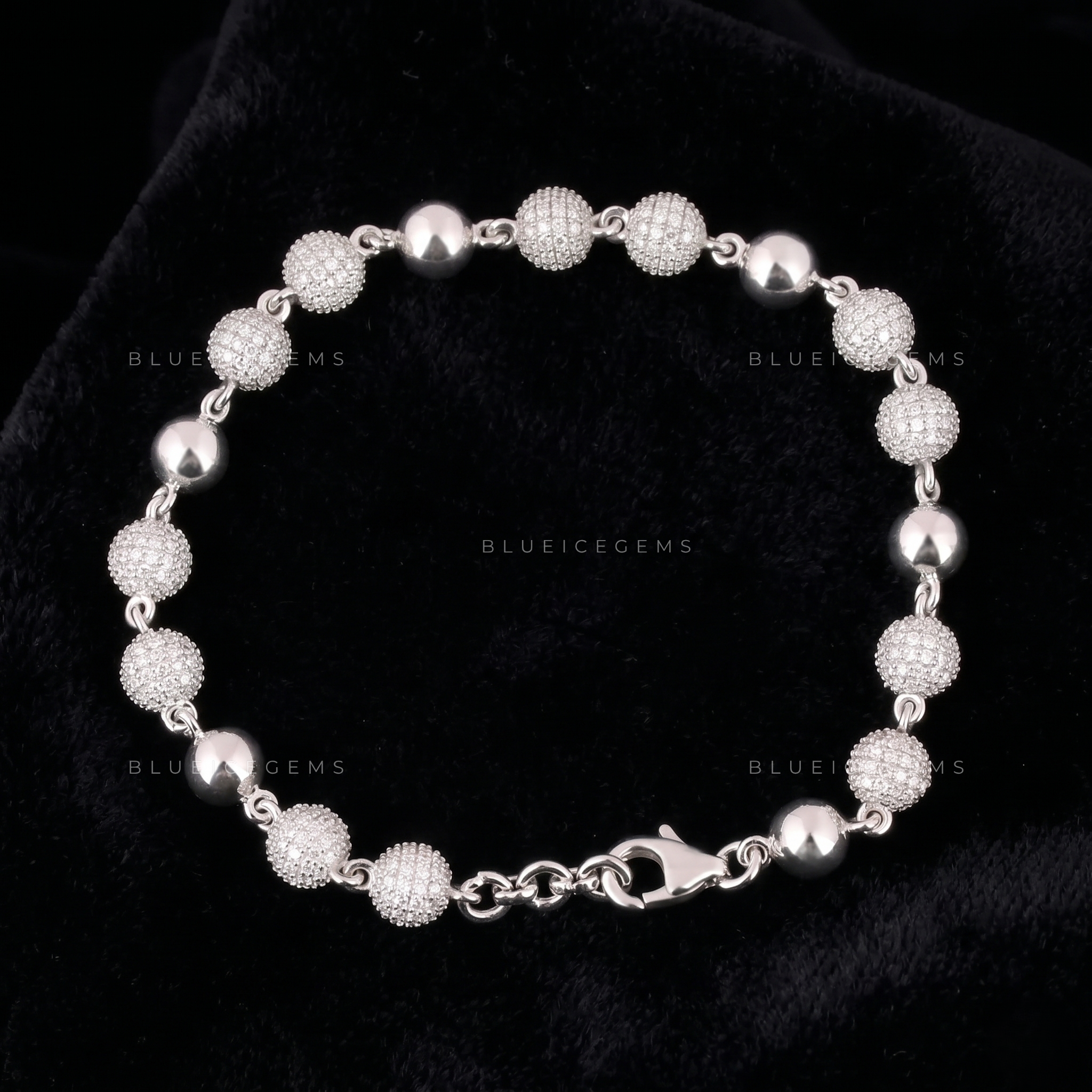 Spherical Brilliance Iced Bead High-Luster Statement Link