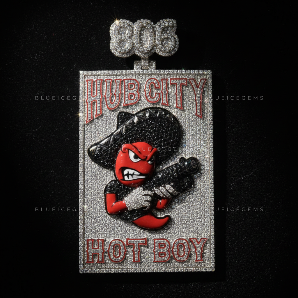 The "HUB CITY" 806 Sovereign: Character-Infused Multi-Tone Tablet Pendant