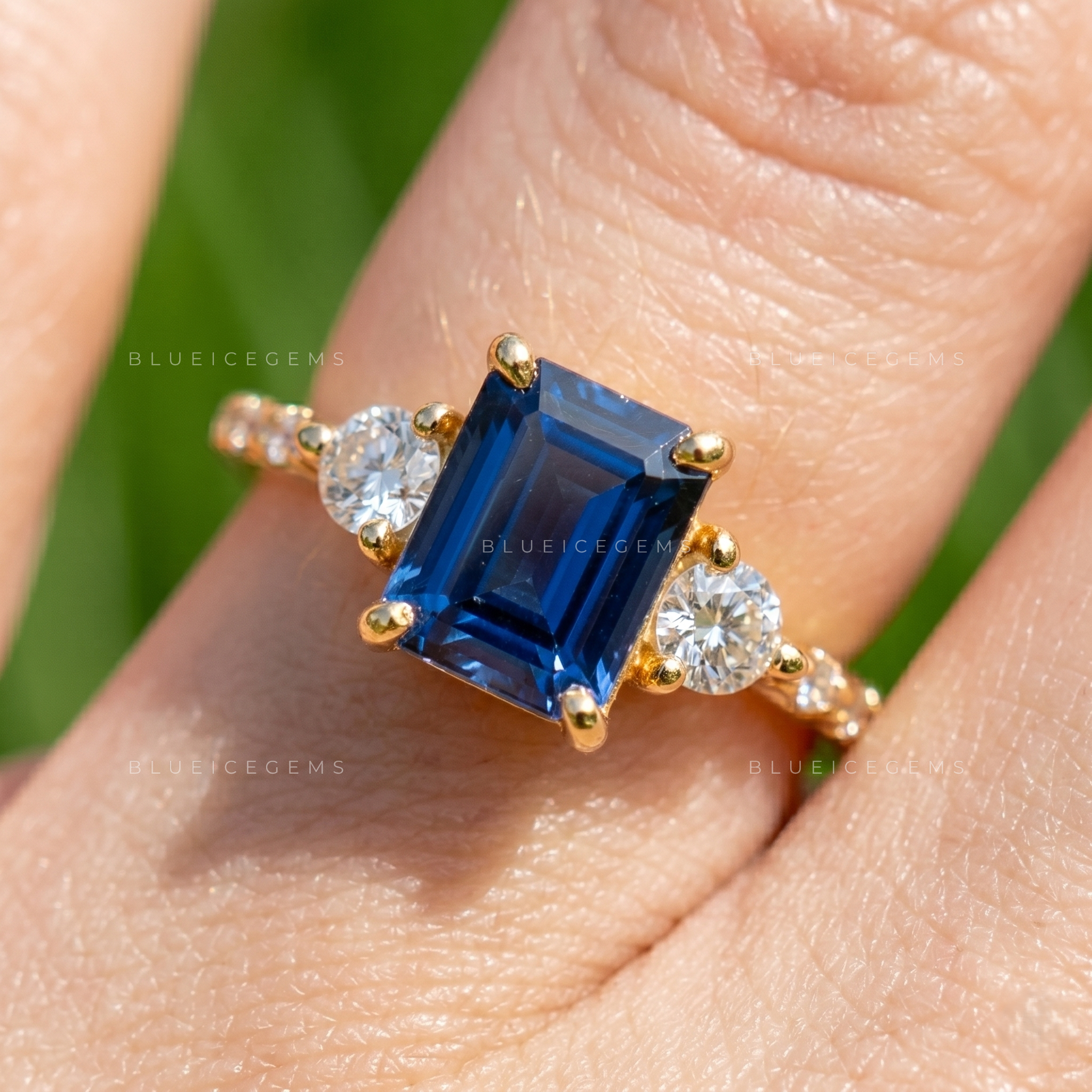 The "Azure Essence" Oval Sapphire Trilogy: Radiant Birthstone Statement