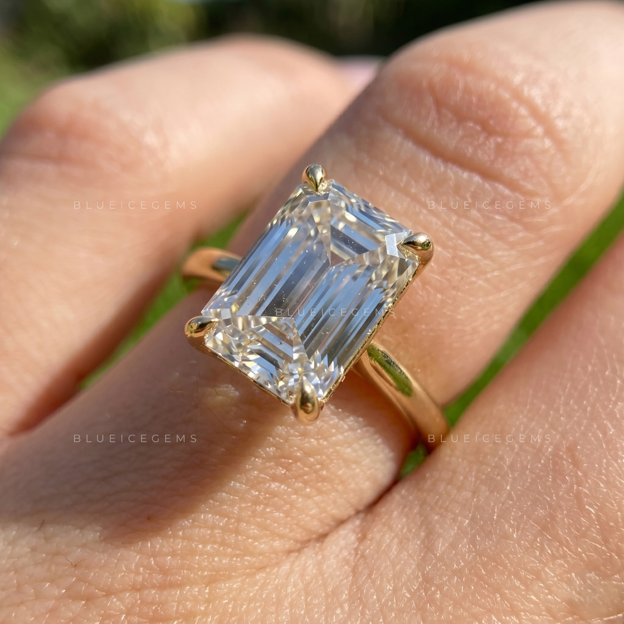 Imperial Majesty Emerald Cut Solitaire Engagement Ring