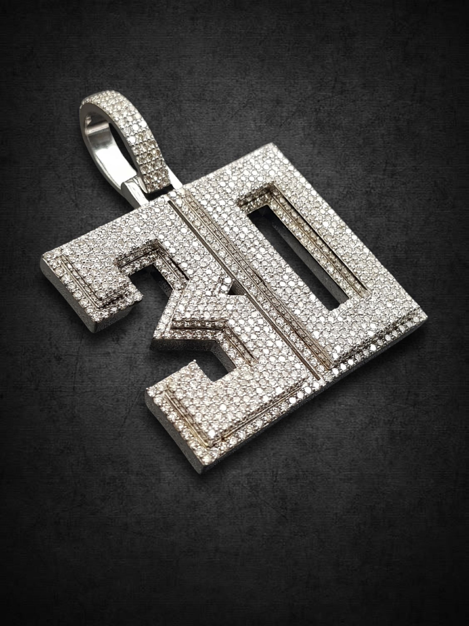 Iced 3D Block Pendant