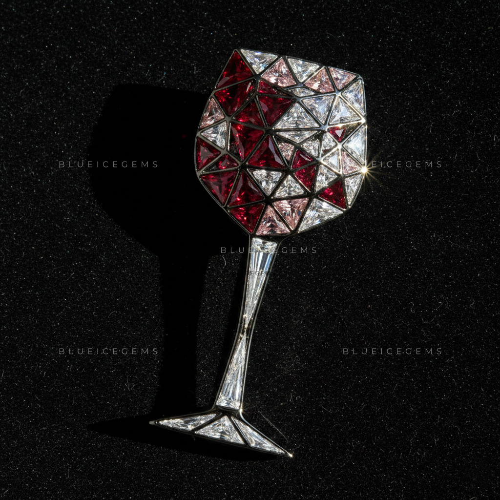 The Vintage Sovereign: Bespoke Wine Glass Statement Brooch
