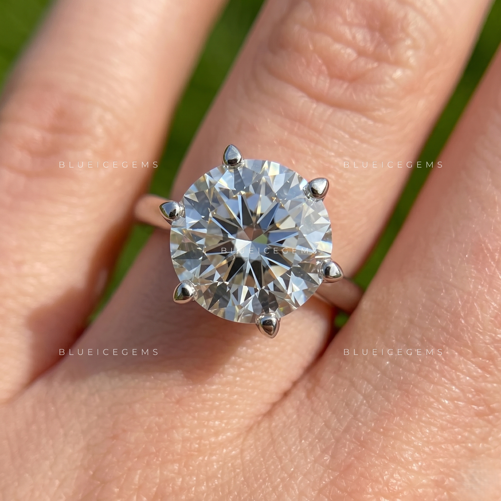 Serenade of Light Round Cut Accent Engagement Ring