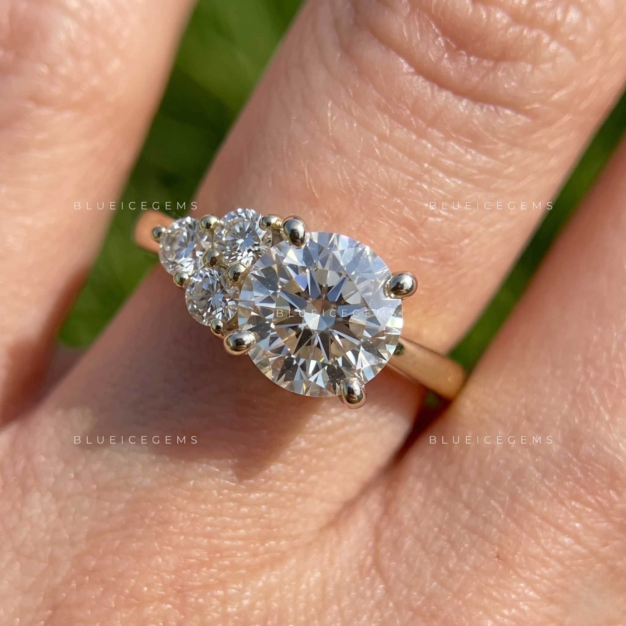 Trivara Round Cut Three Stone Engagement Ring