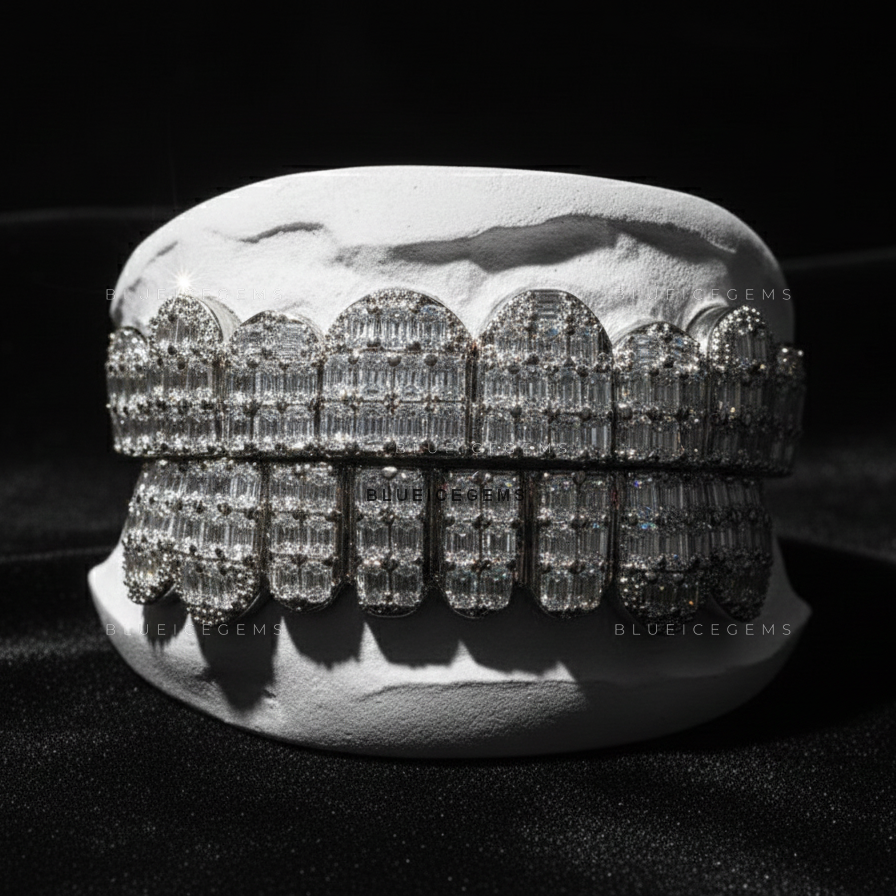 Monarch Baguette & Pave Full-Set Grillz