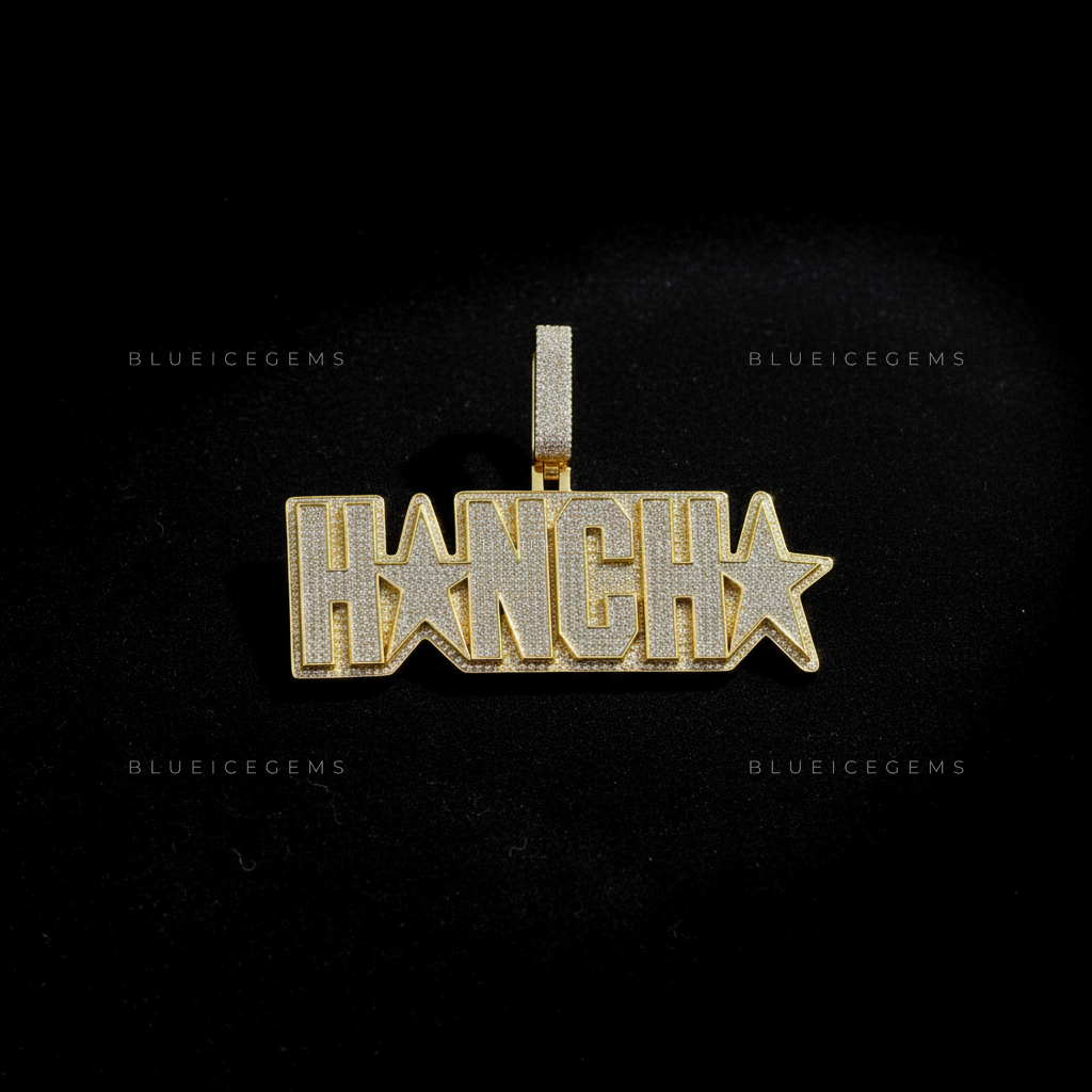The "HANCHA" Stellar Block: Bold Architectural Lettering & Star-Infused Pendant