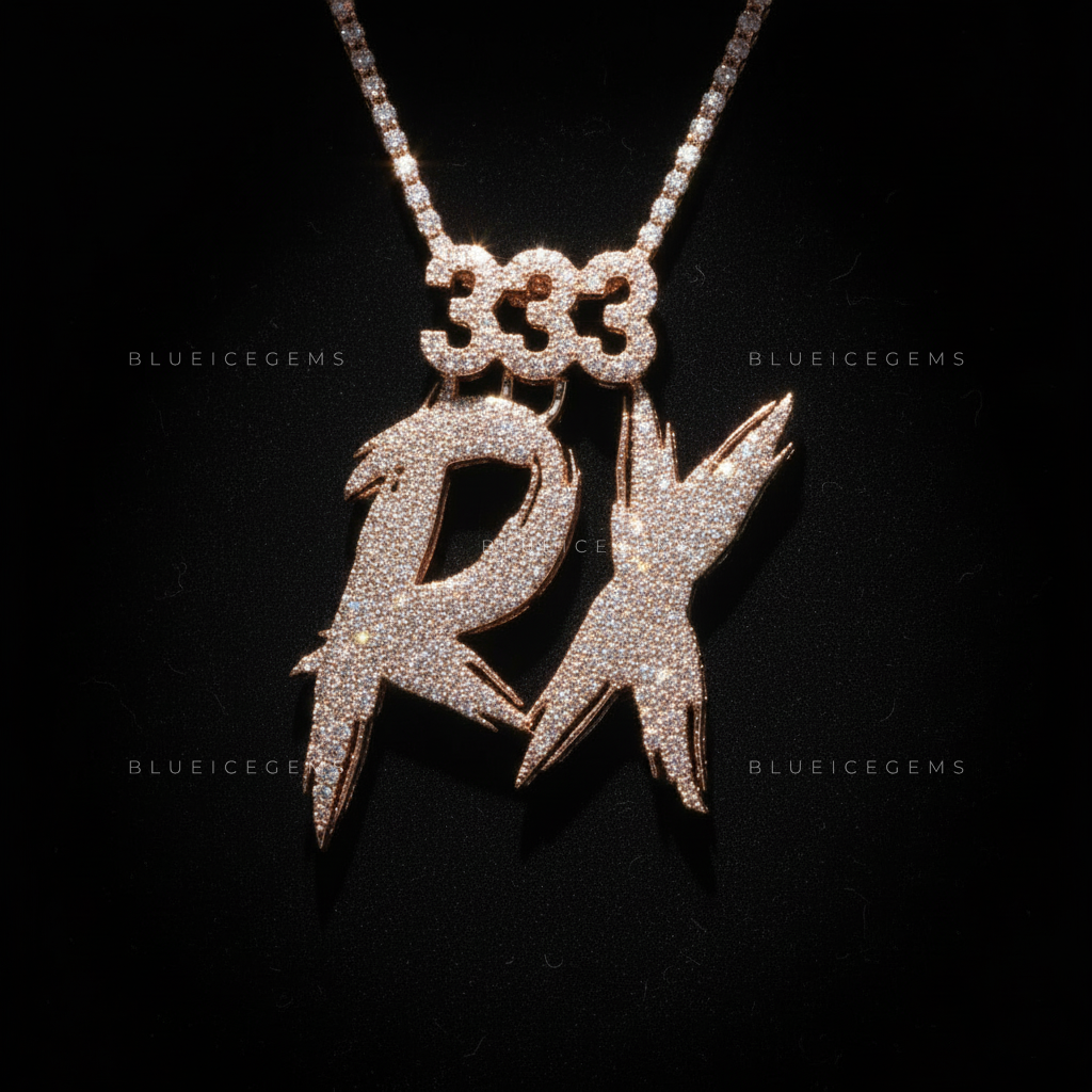 The "RX 333" Kinetic: Sharp Electric Script & Triple-Digit Crown Pendant