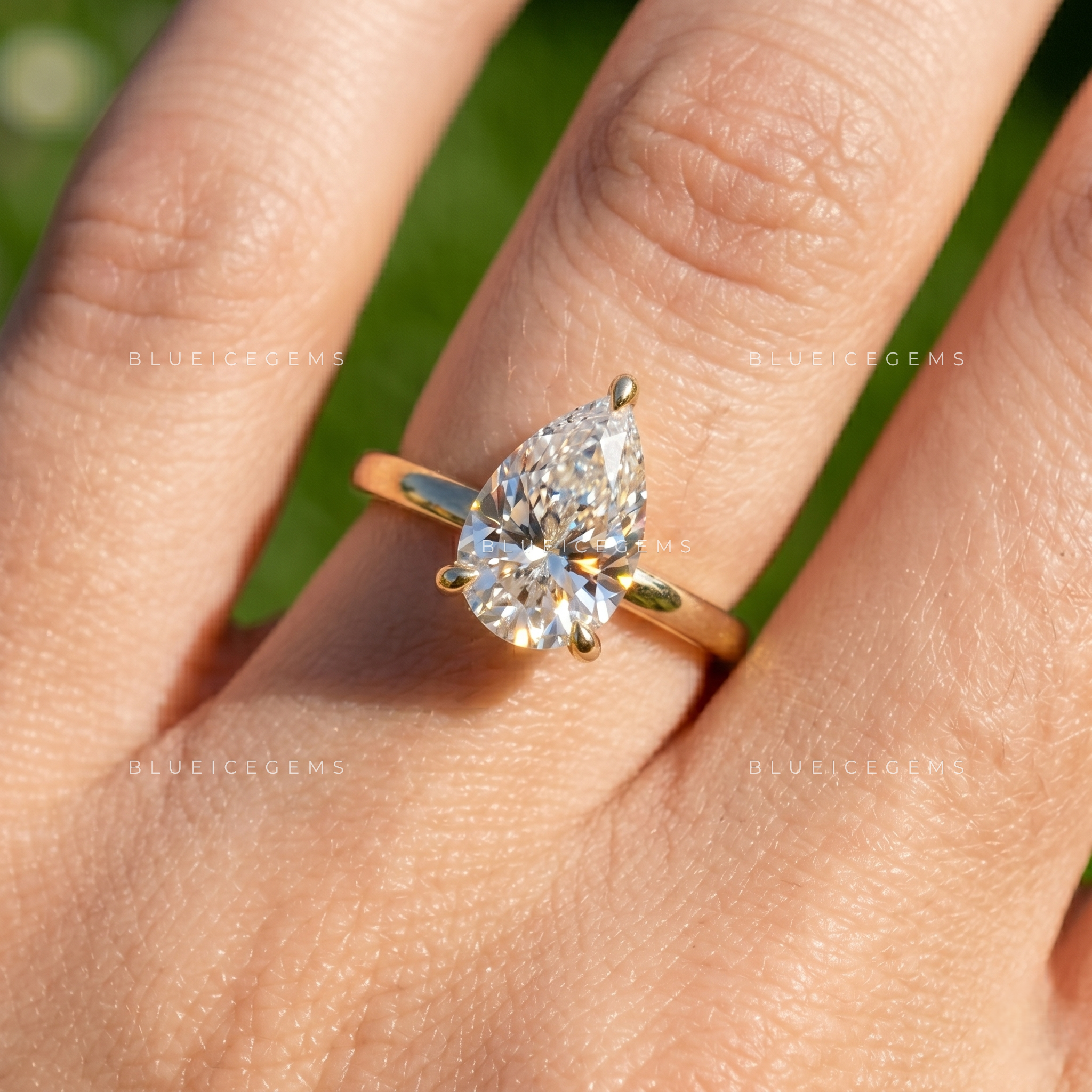 Aurielle Pear Cut Solitaire Engagement Ring