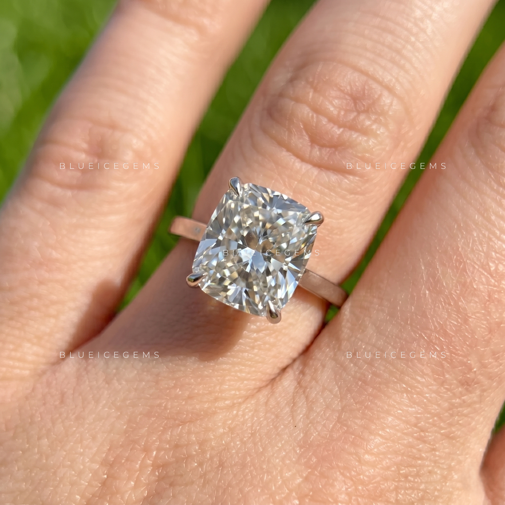 Regal Whisper Cushion Cut Solitaire Engagement Ring