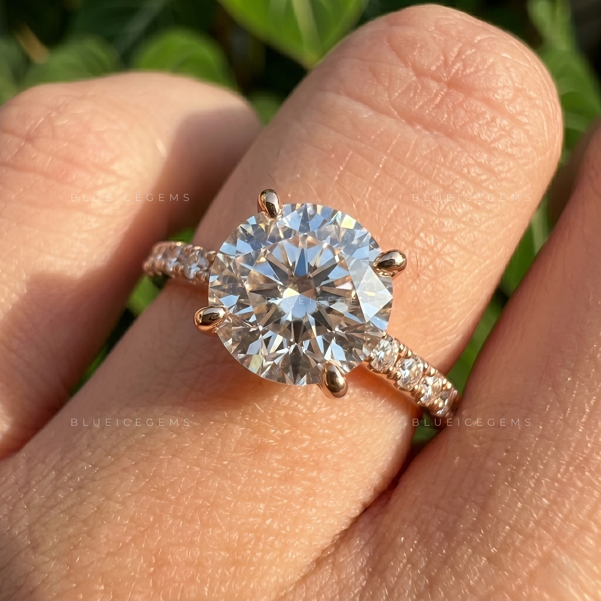 Enchanting Elegance Round Cut Hidden Halo Pave Engagement Ring