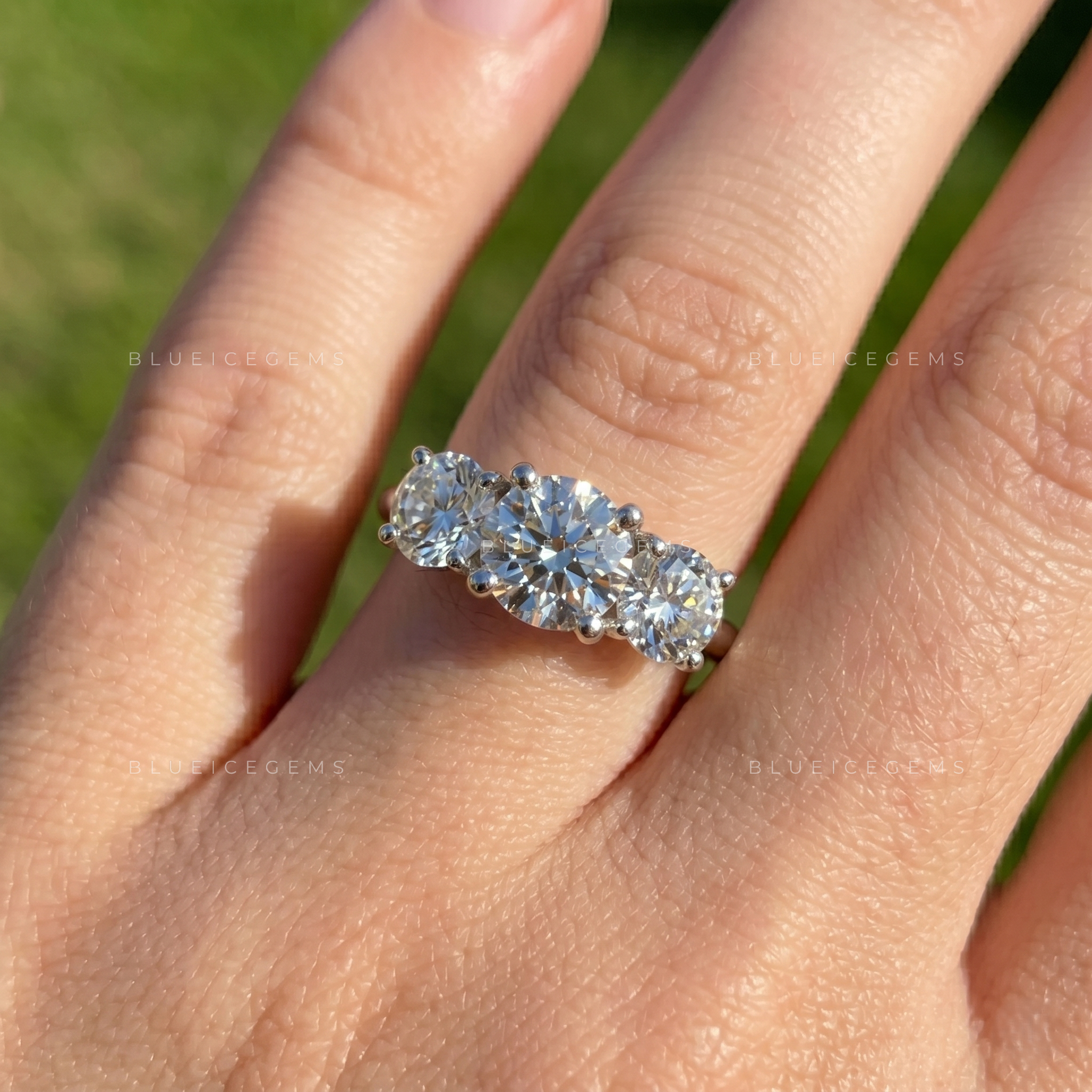 Elara Round Cut Certified Pavé Solitaire Engagement Ring