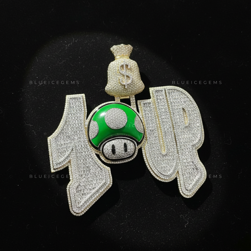 The "1-UP" Power-Level: Mushroom Kingdom Money Bag Multi-Tone Pendant