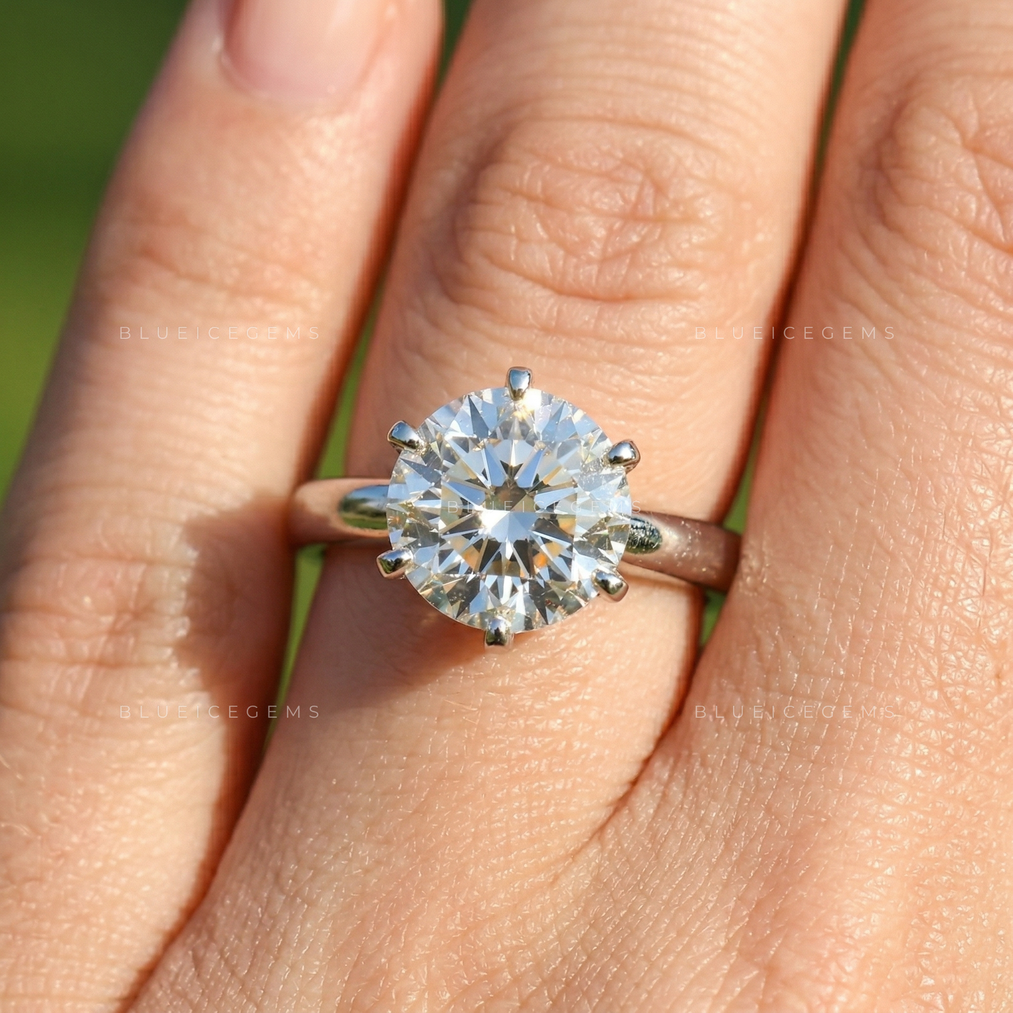Bold 4 Carat Round Brilliant Cut Solitaire Statement Ring