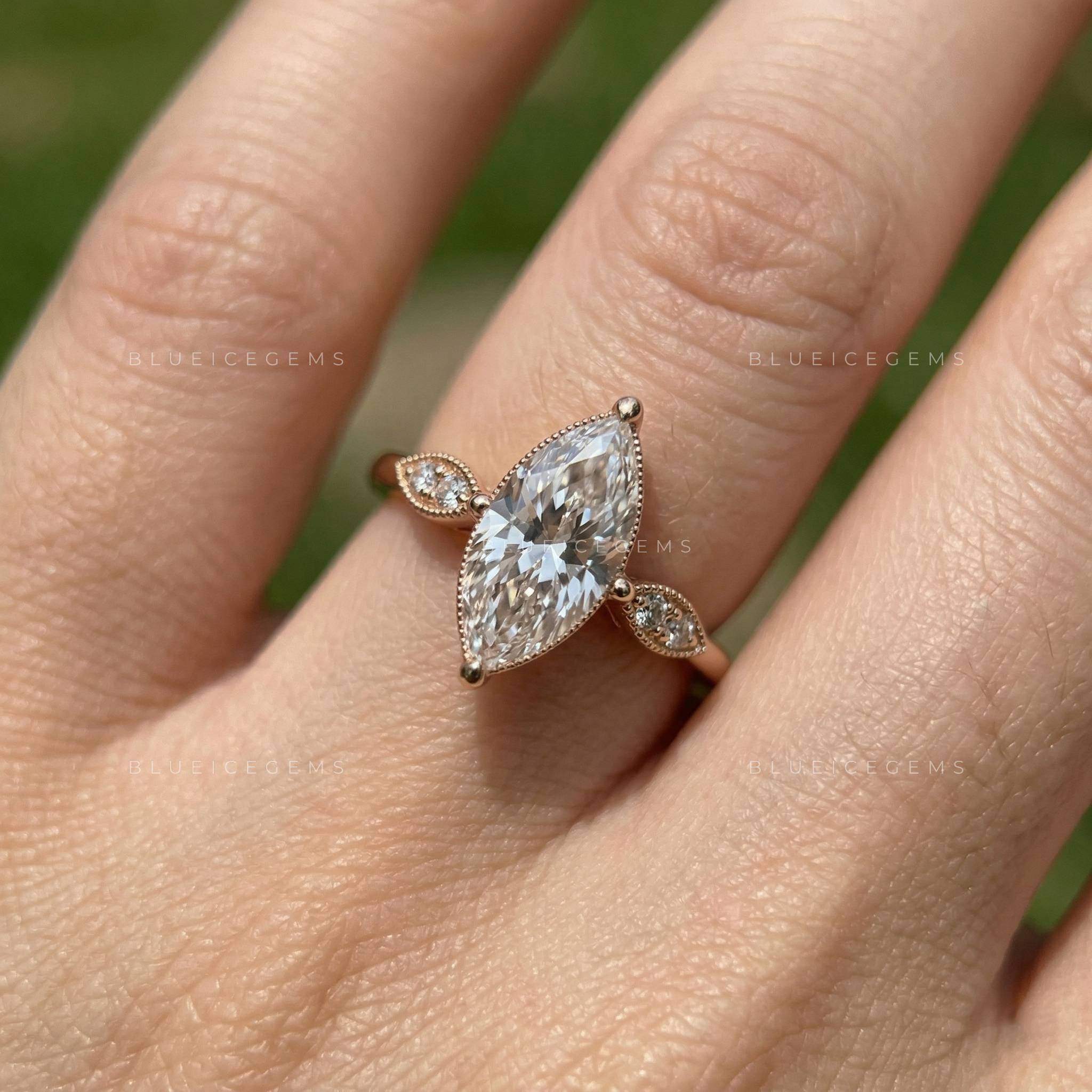 The "Vintage Dream" Marquise Cut Milgrain Masterpiece: Romantic & Iconic
