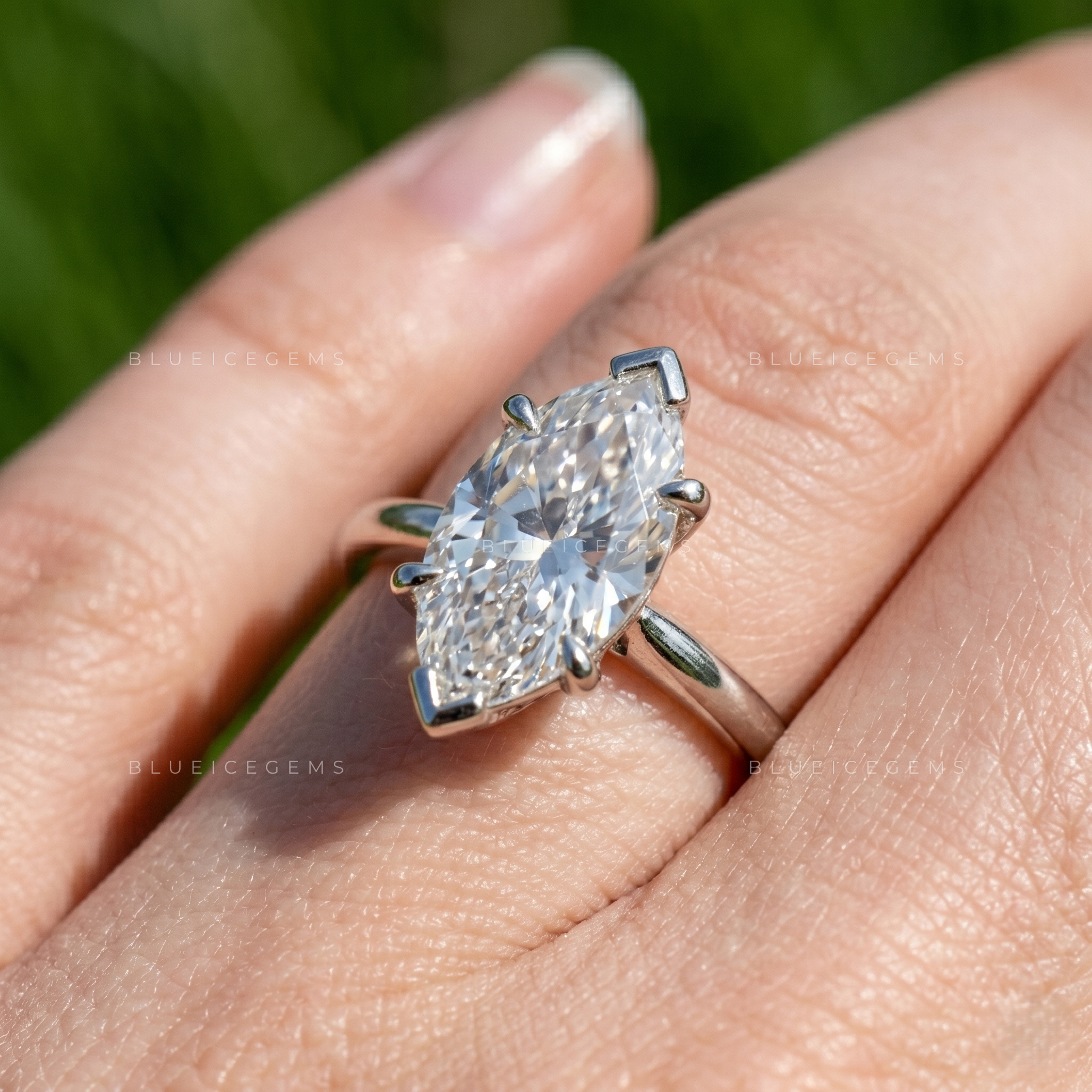 Celestial Grace Marquise Brilliant Cut Solitaire Engagement Ring