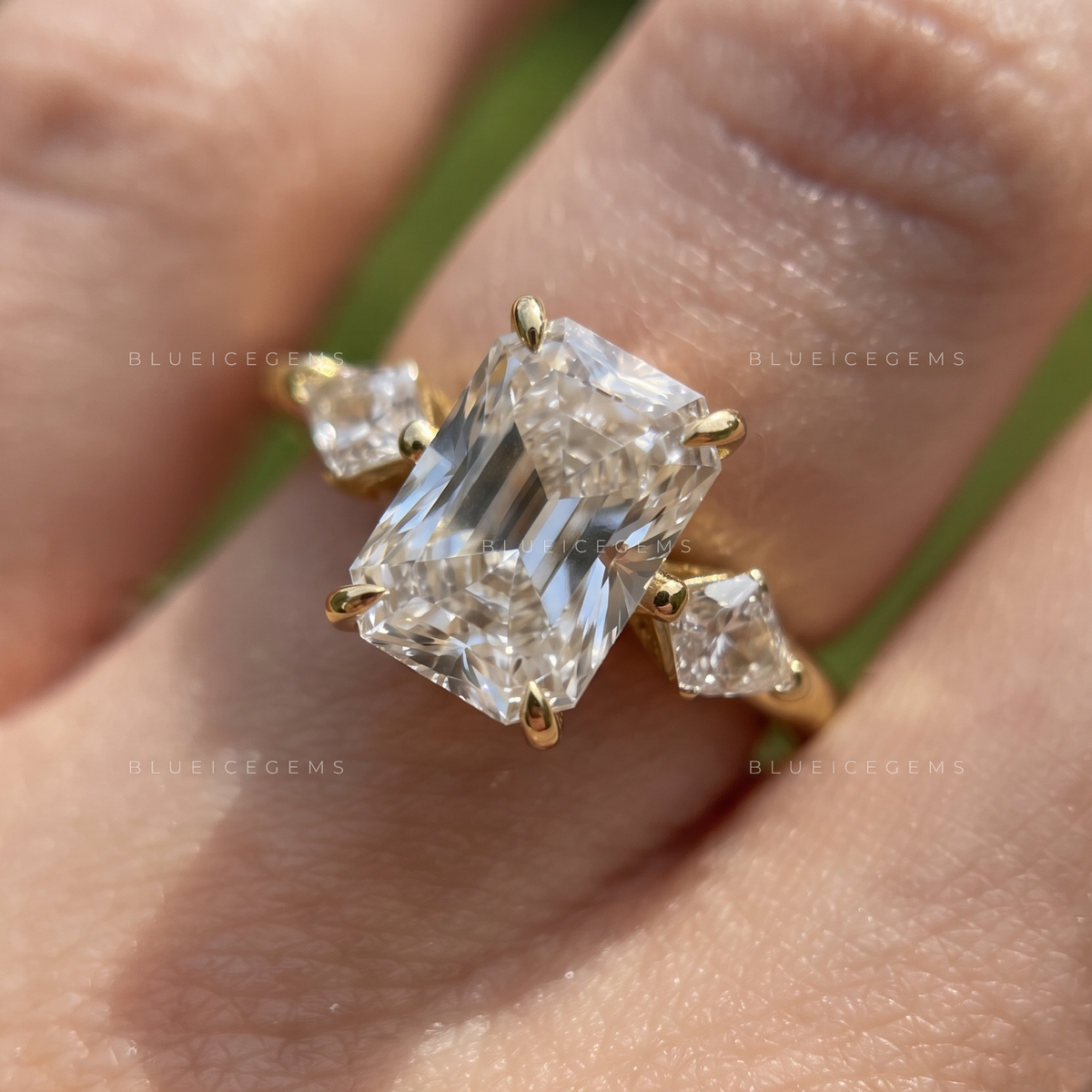 Heritage Kite Trio Old Mine Engagement Ring
