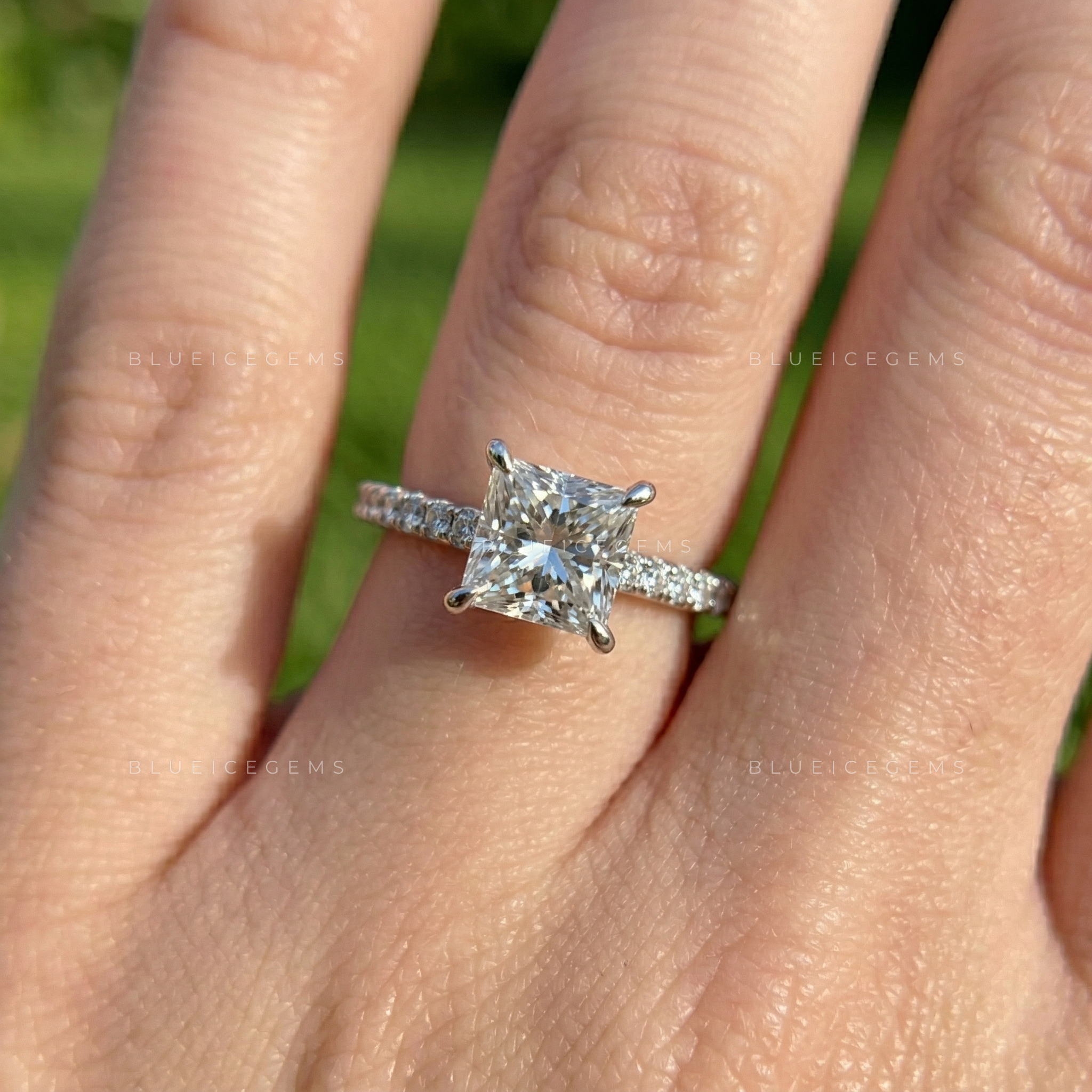 Modern Majesty Princess Cut Pavé Engagement Ring