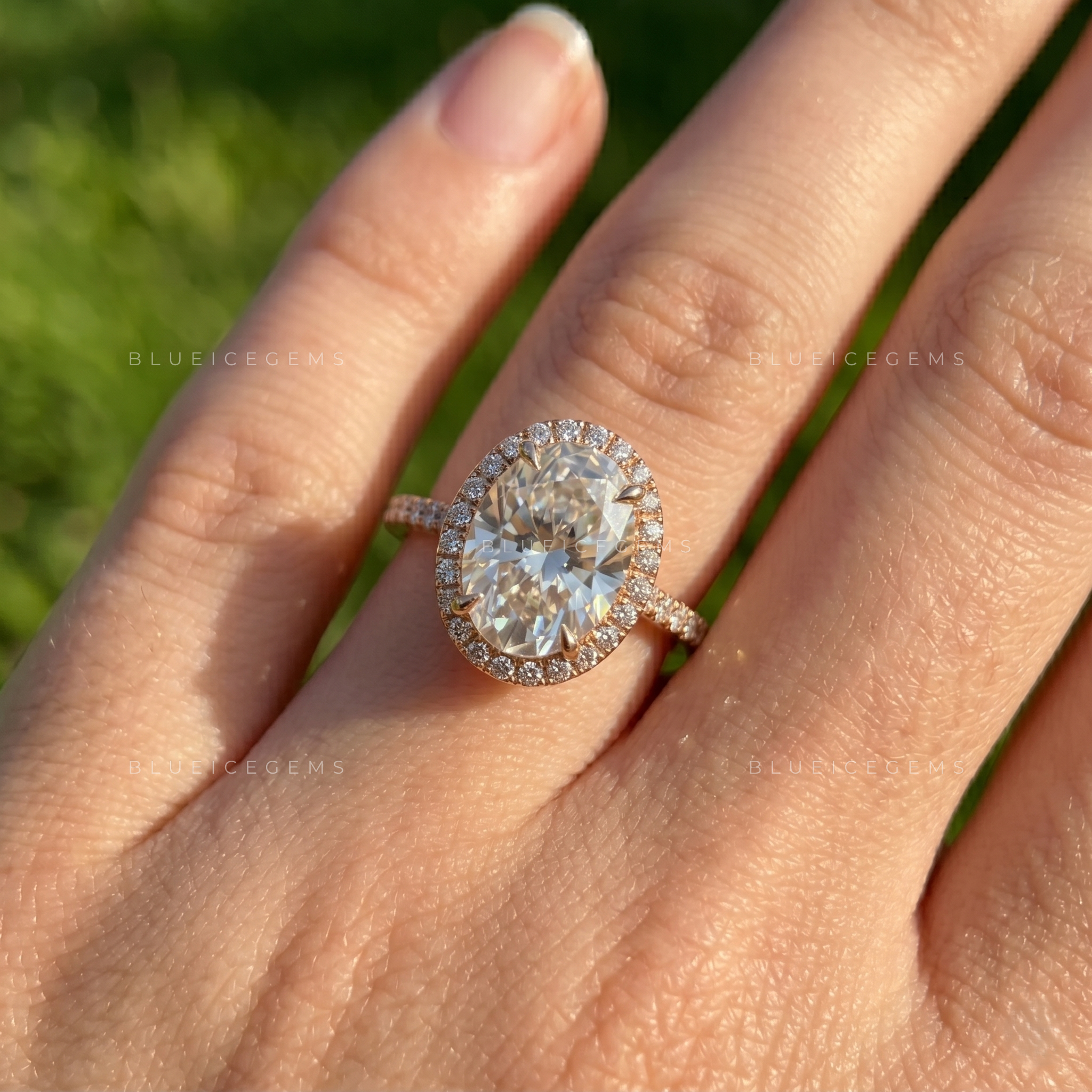 Evora Oval Cut Brilliant Accent Solitaire Engagement Ring