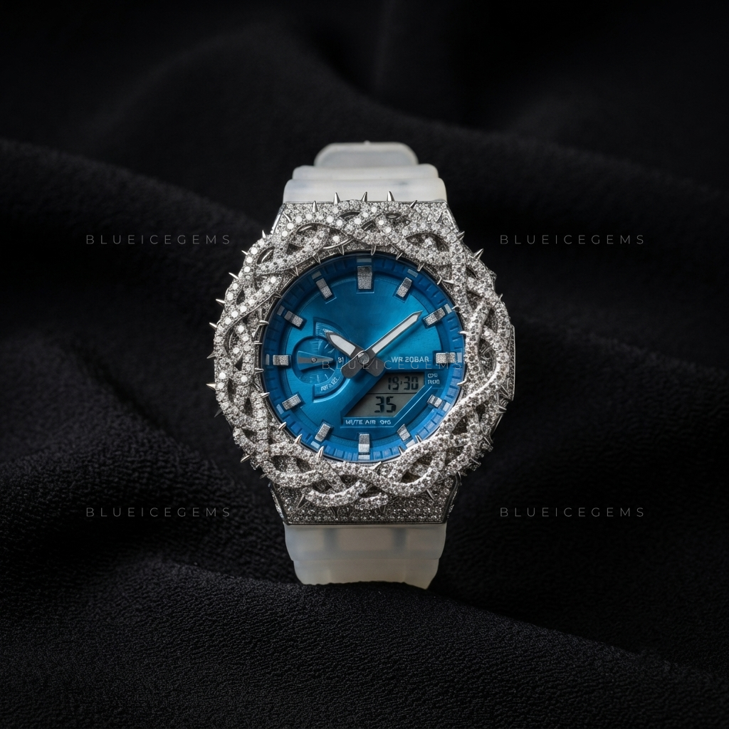 Custom Thorn Crown Iced-Out Watch – VVS Moissanite