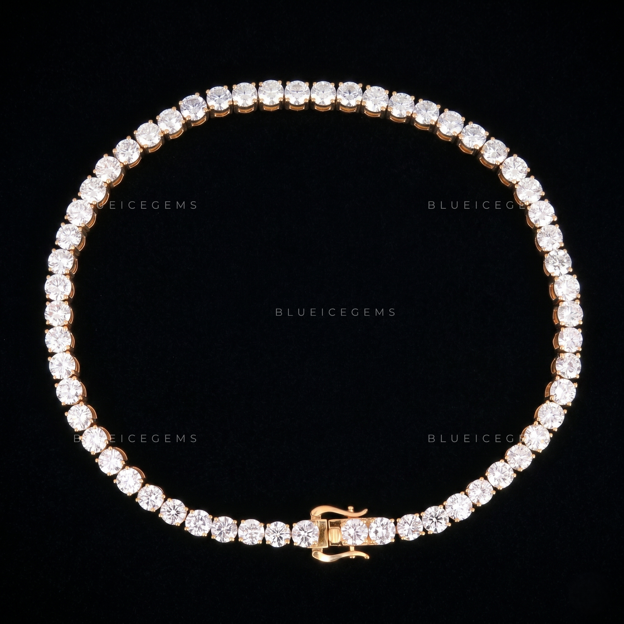Elite Solid-Gold Brilliance High-Luster Tennis Masterpiece