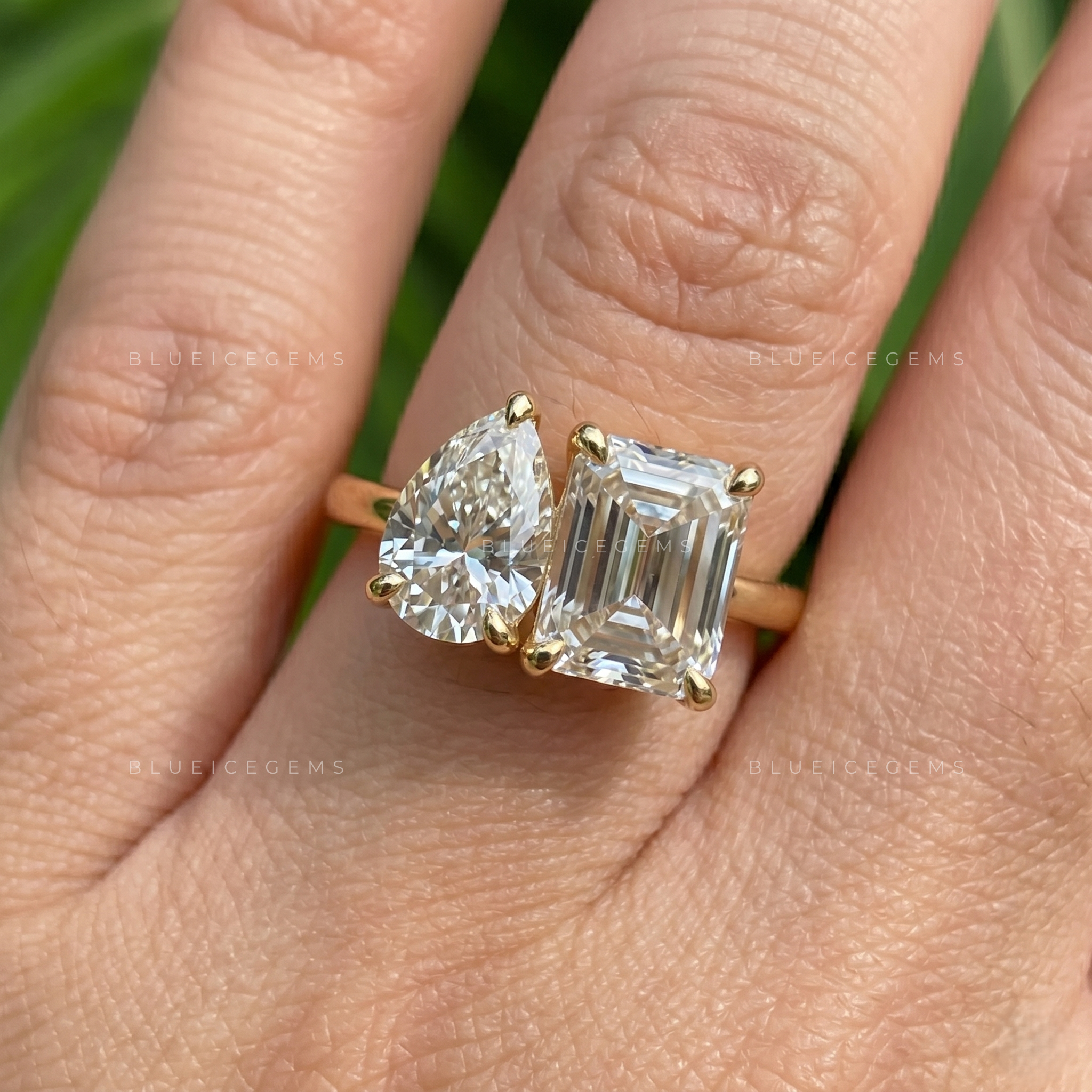 Eternal Romance Radiant and Pear Cut Toi Et Moi Engagement Ring