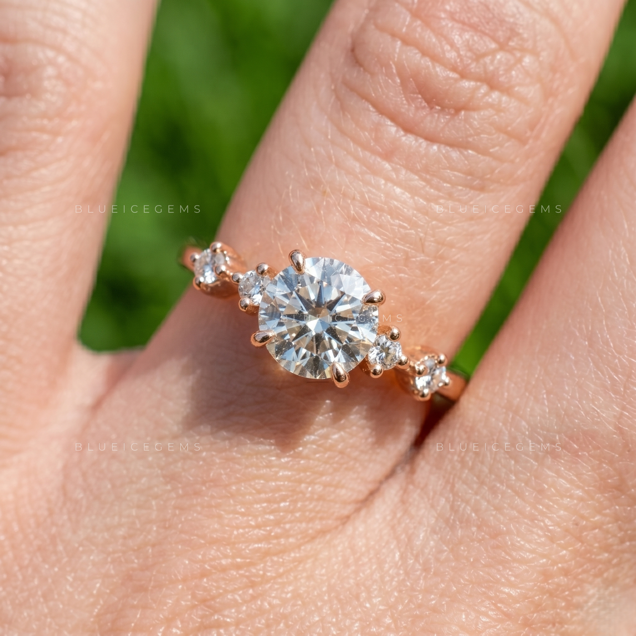 Classic Eternal Round Brilliant Cut Five Stone Promise Engagement Ring
