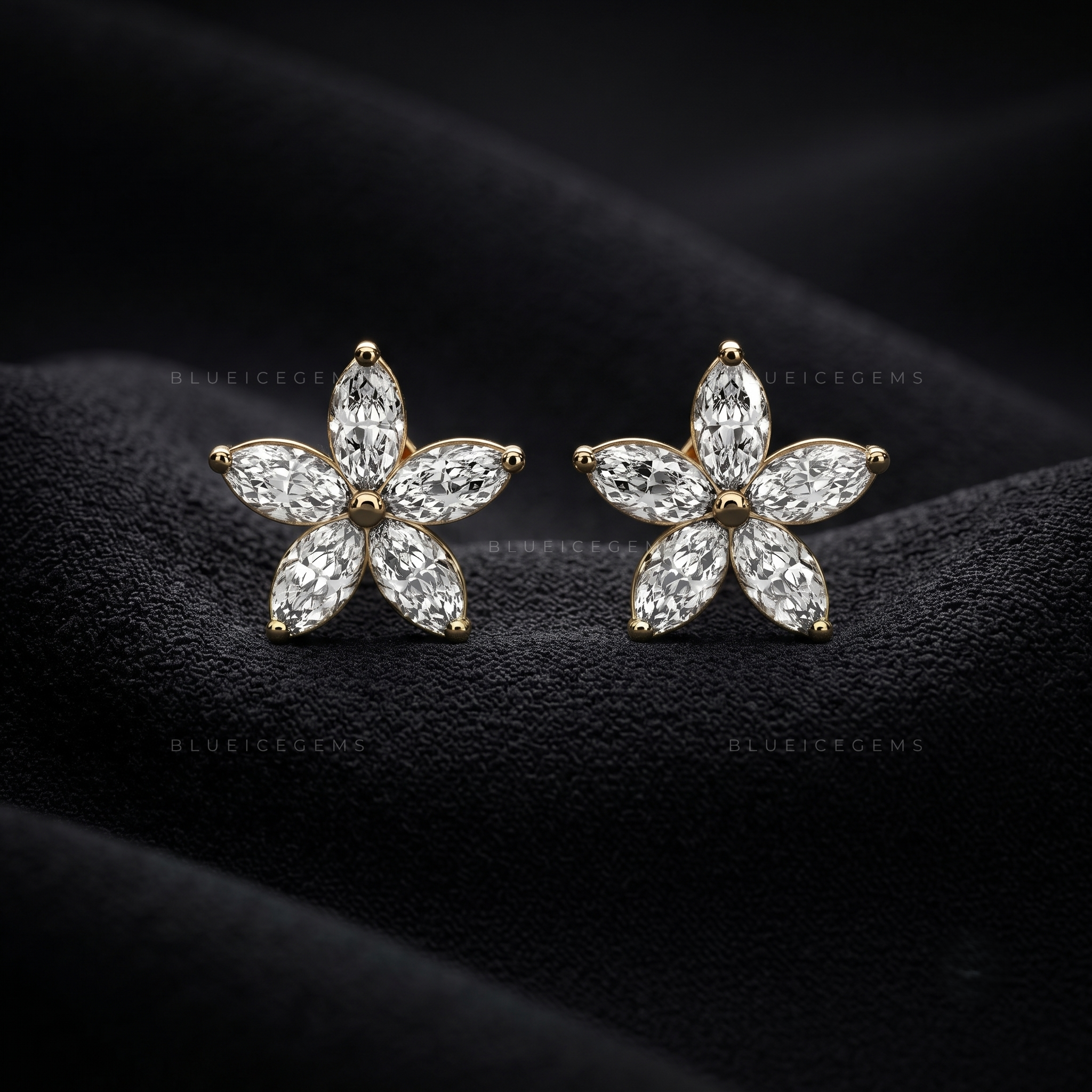 Florelle Marquise Bloom Lab-Grown Diamond Stud Earrings
