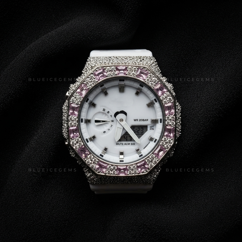 Royal Blush Empire Iced Watch – VVS Moissanite
