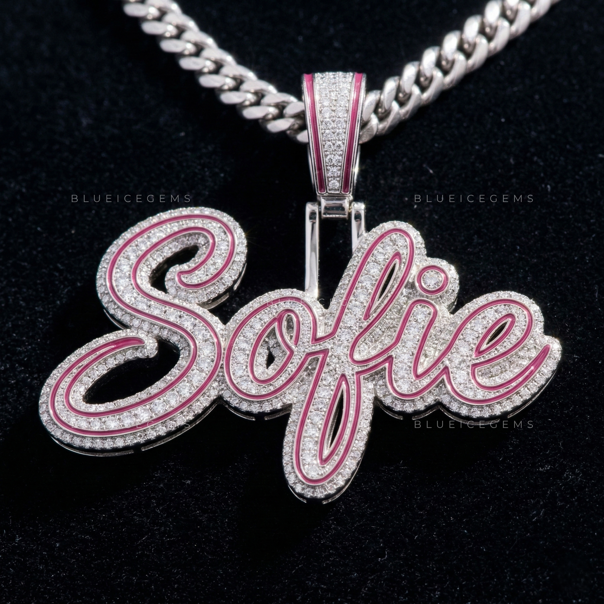 The "Sofie" Signature: Cursive Fluidity & Magenta Enamel Sovereign