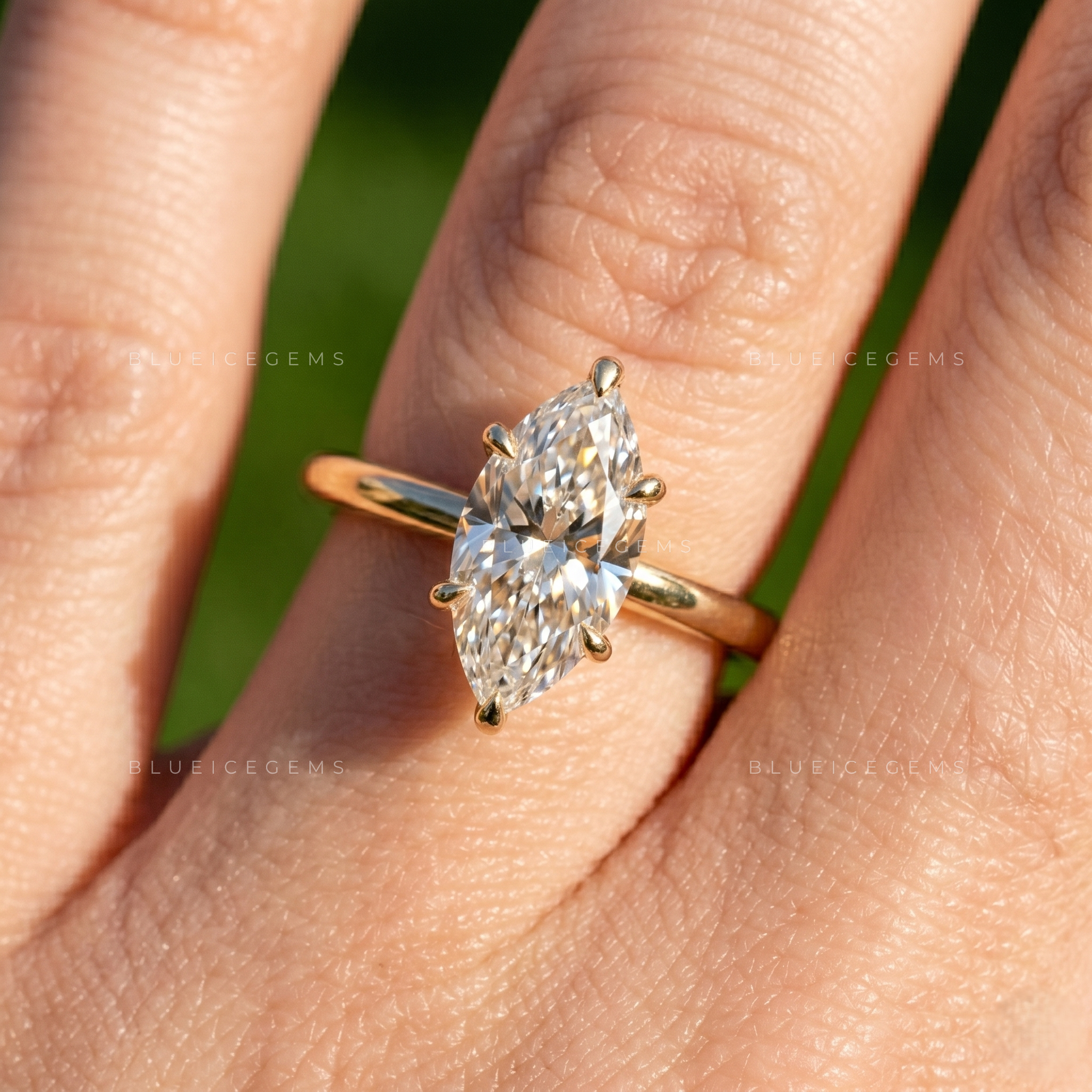 Regal Marquise Brilliant Cut Solitaire Heirloom Engagement Ring