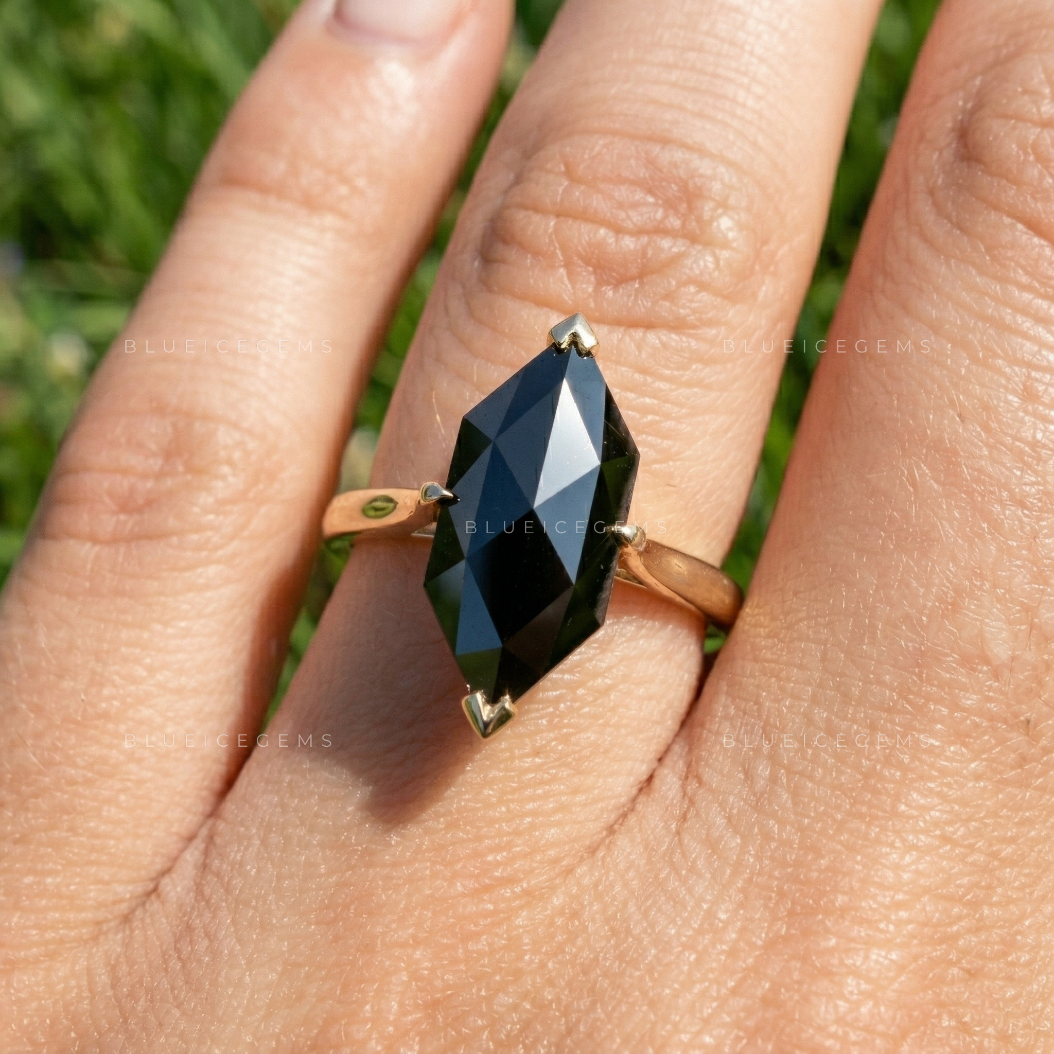 Vintage Noir Dutch Marquise Rose Cut Solitaire Ring