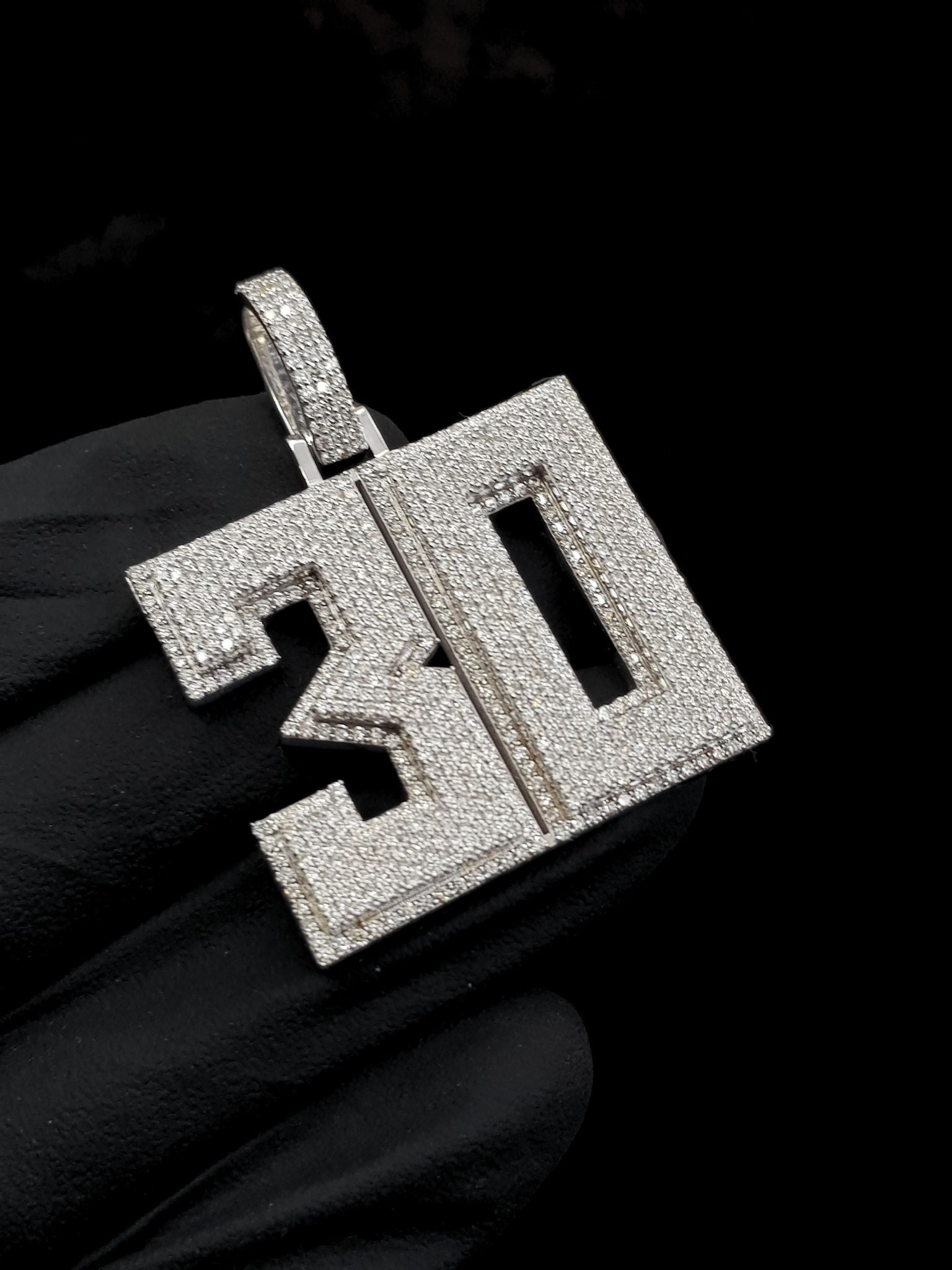 Iced 3D Block Pendant