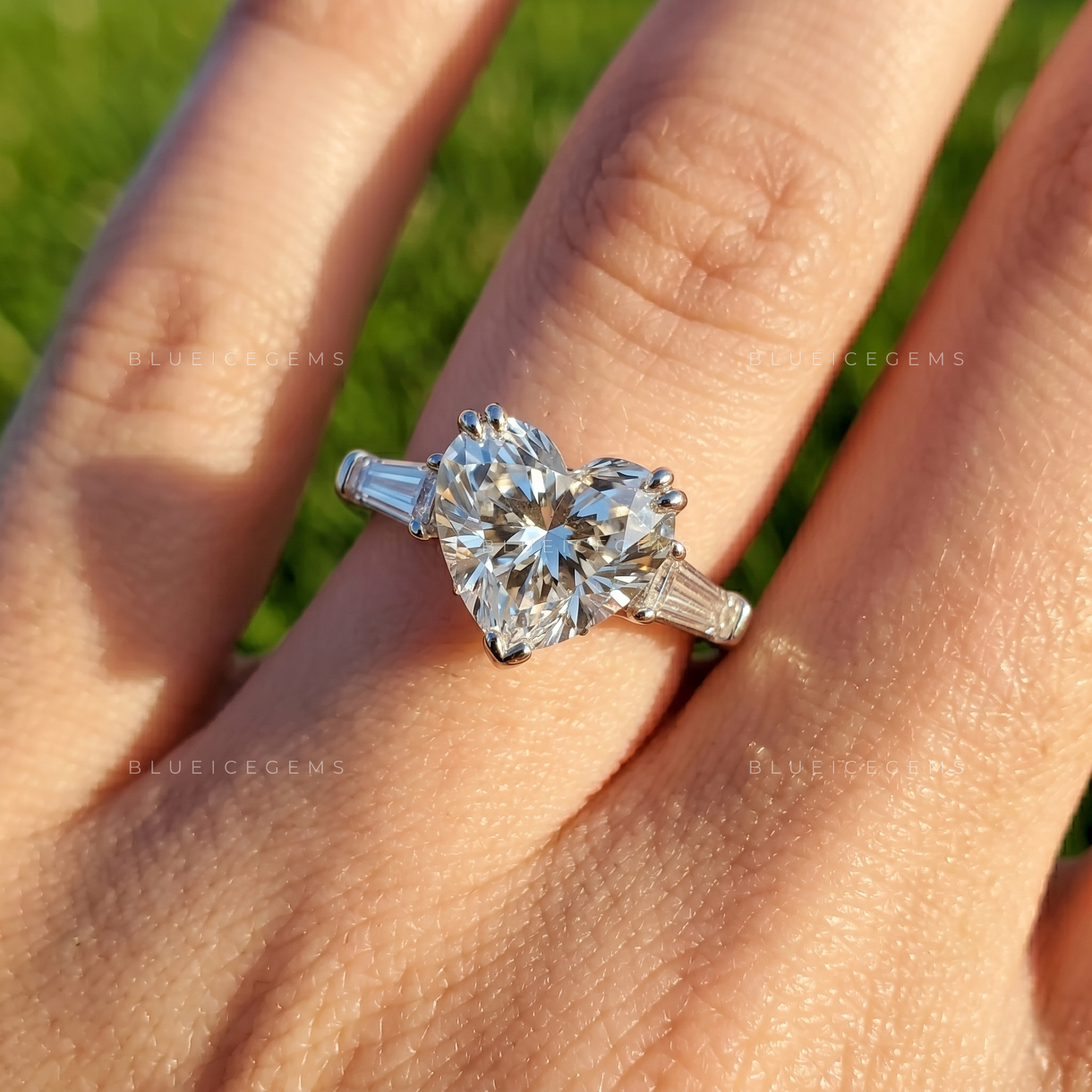 Infinite Romance Heart Cut Elegantly Accented Silhouette Engagement Ring