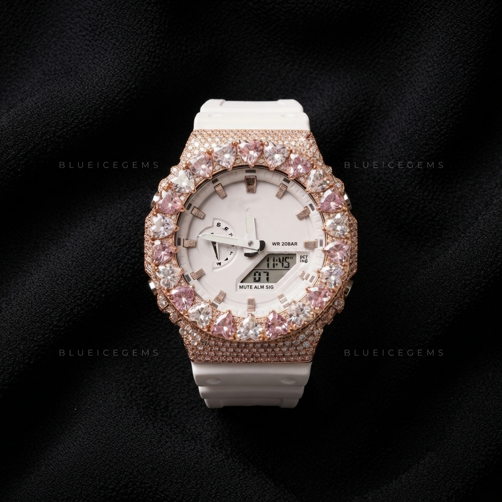 Roseheart Royale Iced Watch – 13+ CT VVS Moissanite