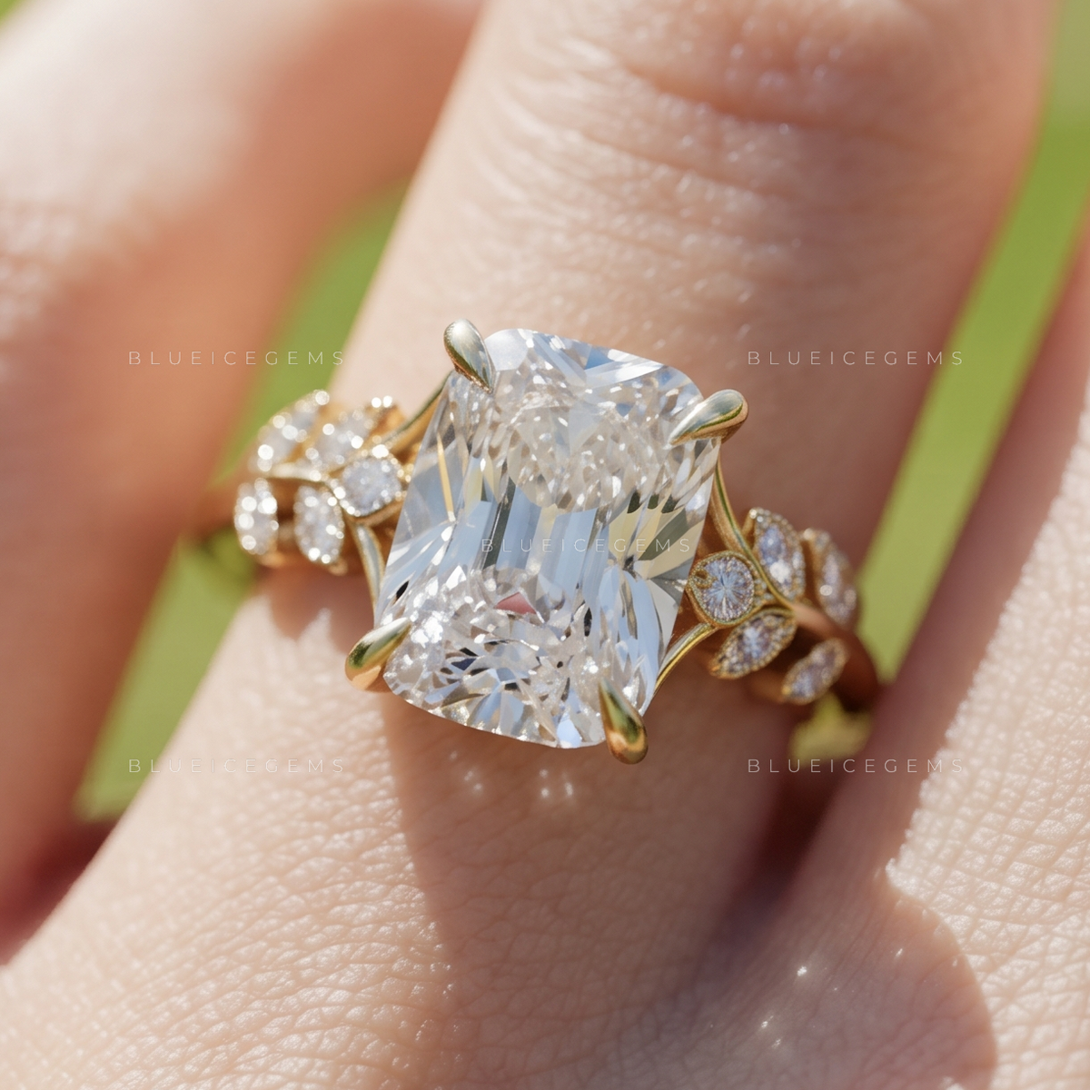 Antique Petal Halo Old Mine Engagement Ring