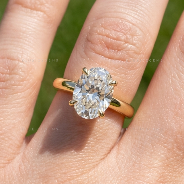 Dainty Oval Brilliant Cut Minimalist Heirloom Promise Engagement Ring