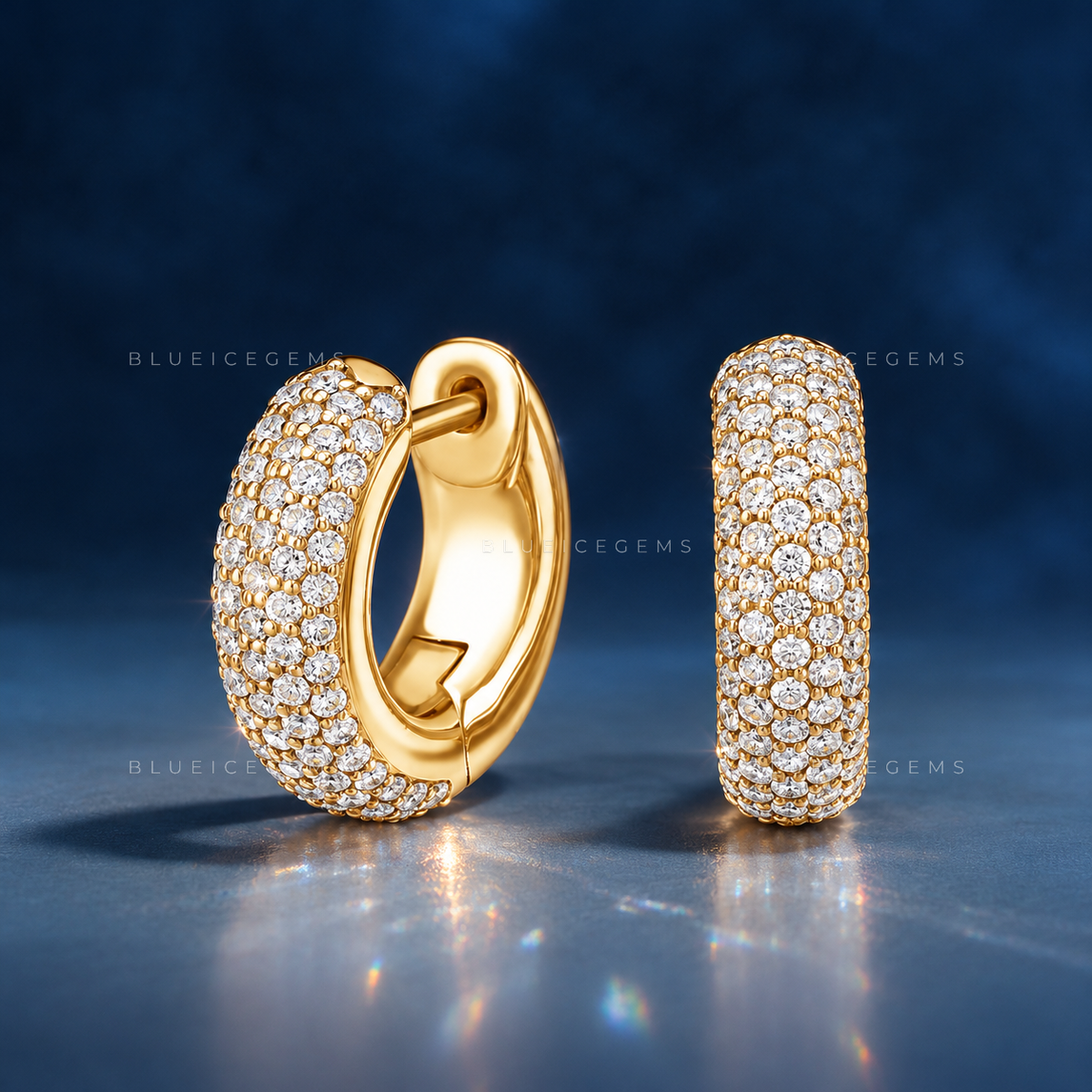 Micro Pavé Diamond Tube Hoop Earrings