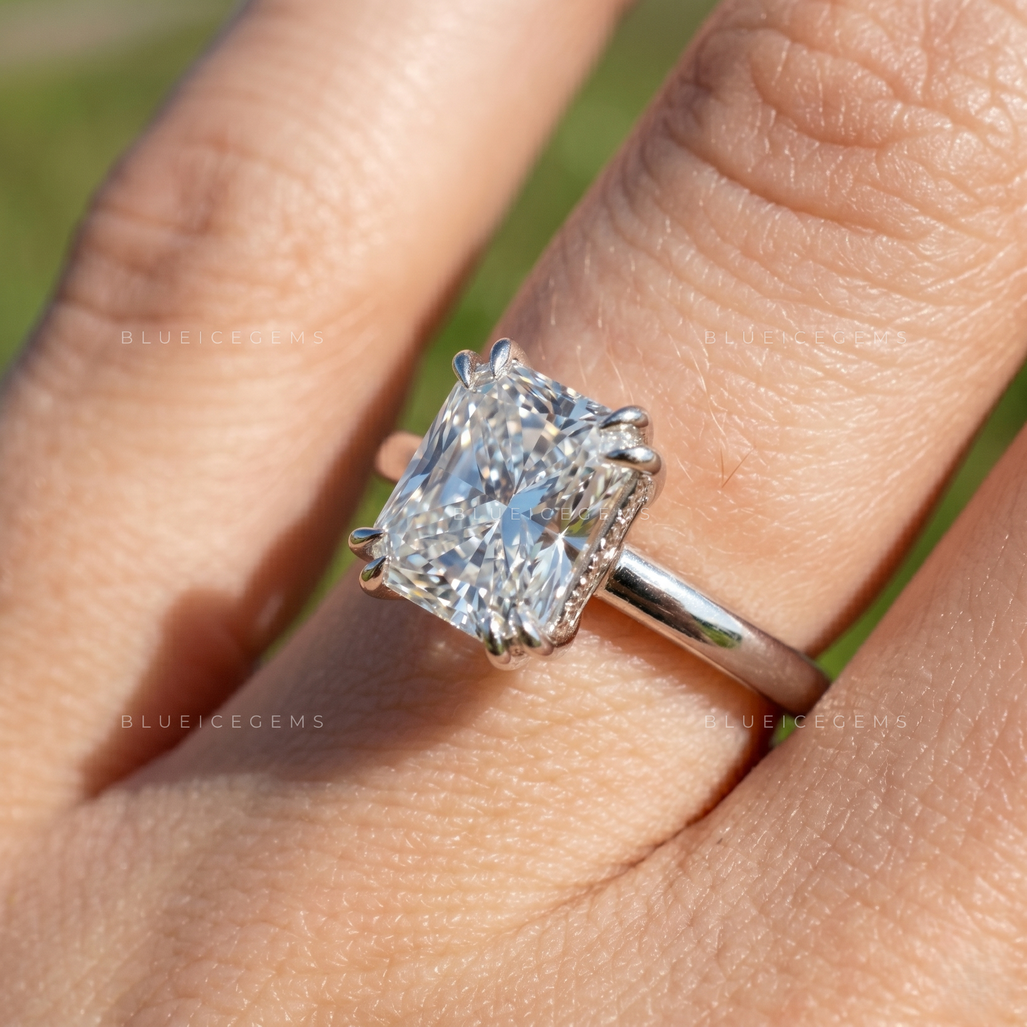 Luminous Horizon Radiant Cut Solitaire Engagement Ring