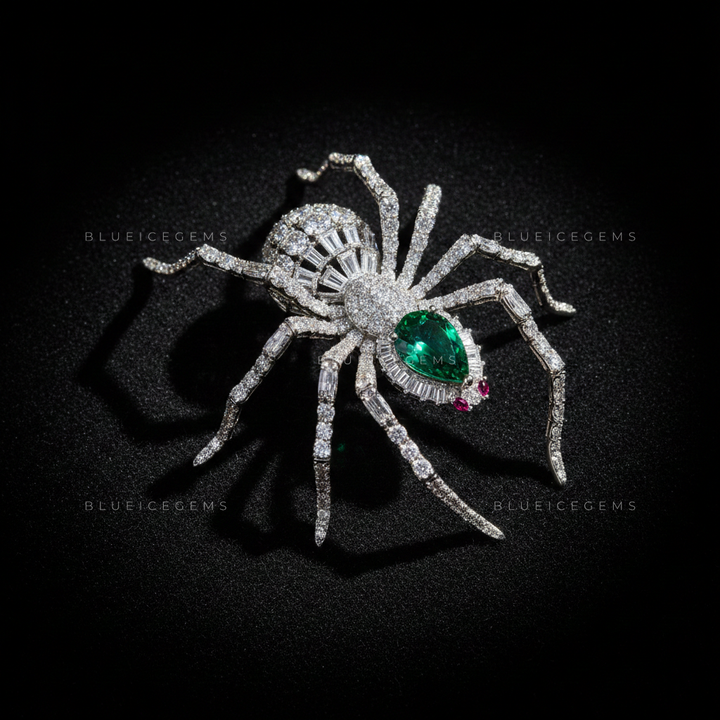 The Weaver of Radiance: Bespoke Spider Statement Brooch