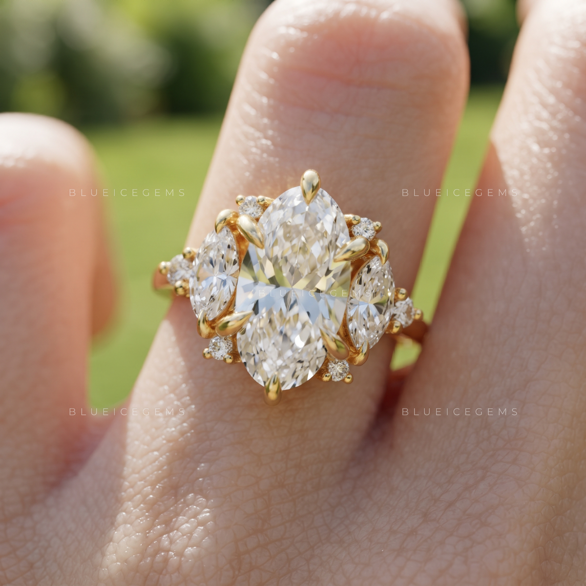 Celestine Sculpted Moval Cut Engagement Ring