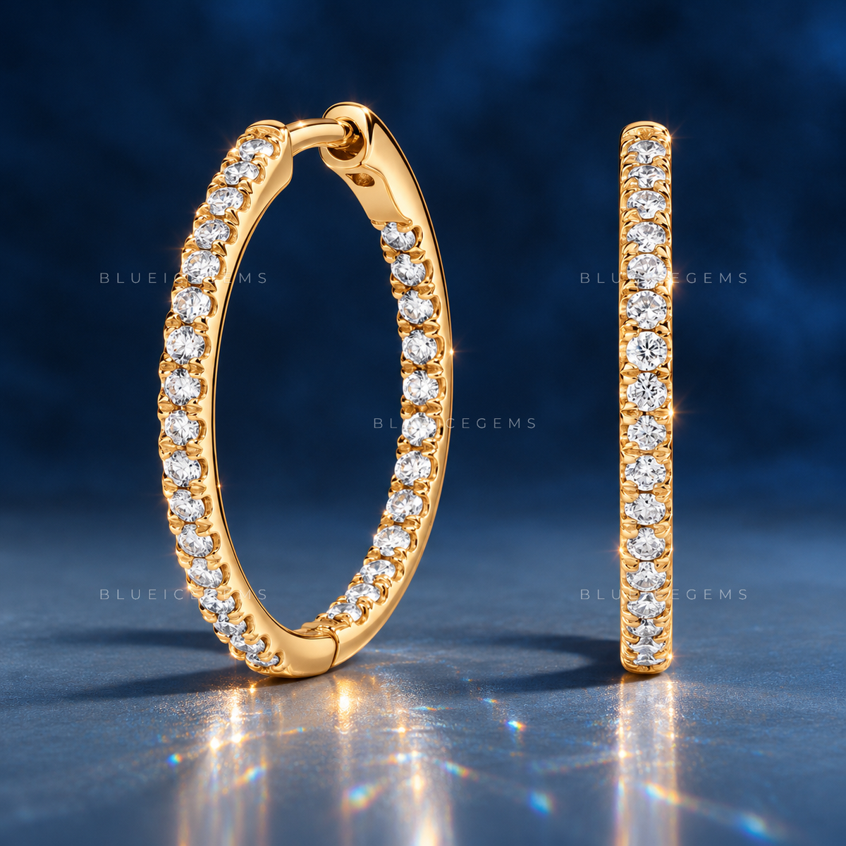 Micro Pavé Diamond Hoop Earrings