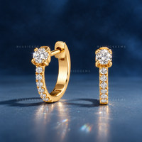 Elegant Round Pavé Huggie Earrings
