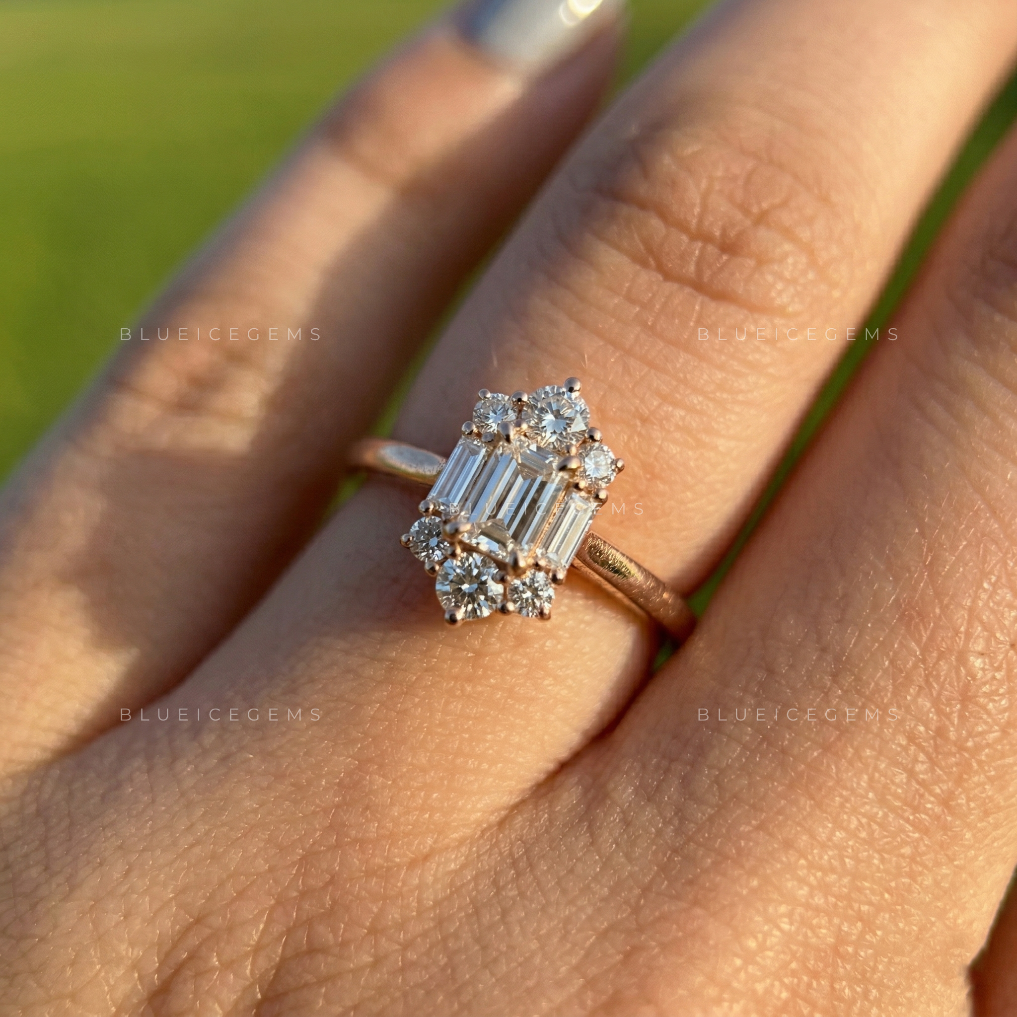 The "Starlet" Cluster Halo: A Bold Baguette & Round Sparkle Statement