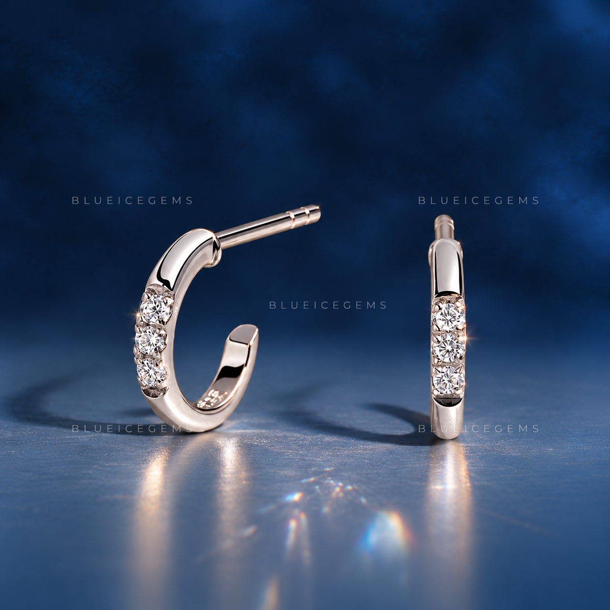 Scalloped Pavé Diamond Huggie Earrings